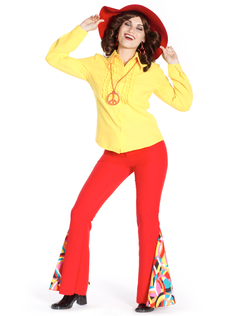 Schlaghose Hippie Damen rot Damen rot 42