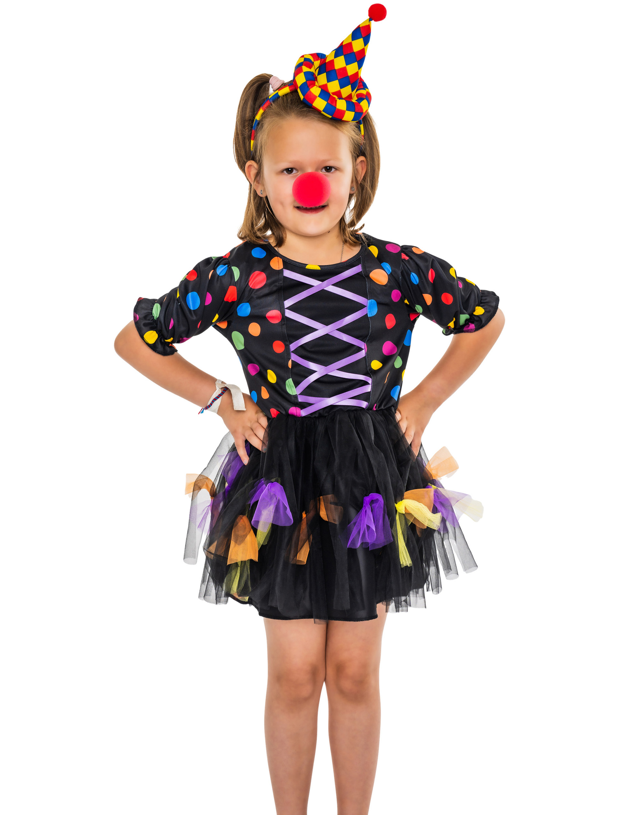 Kleid Hexe Kinder mit Punkten schwarz