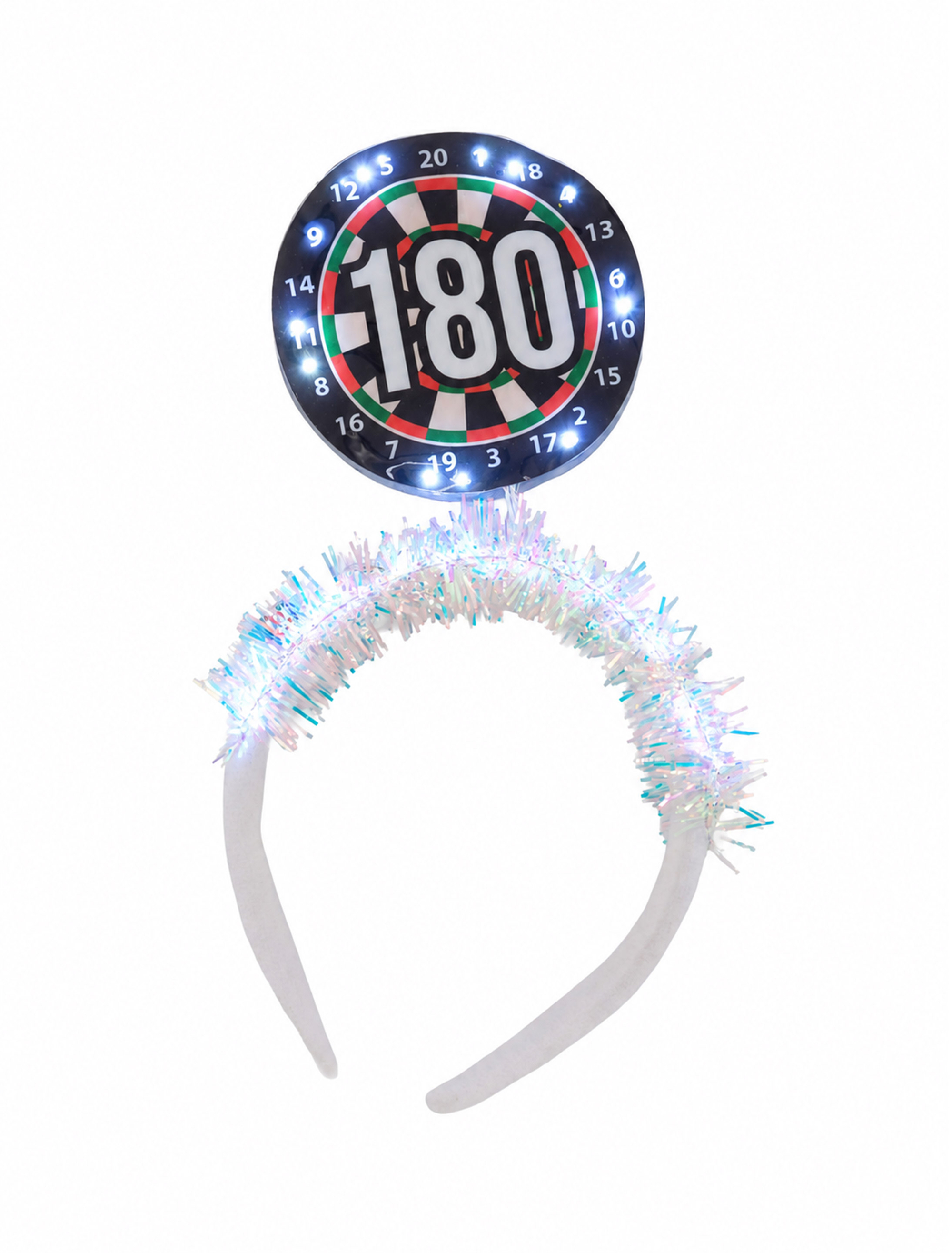 Kostümzubehör LED Haarreif Dartscheibe 180 bunt Farbe: bunt