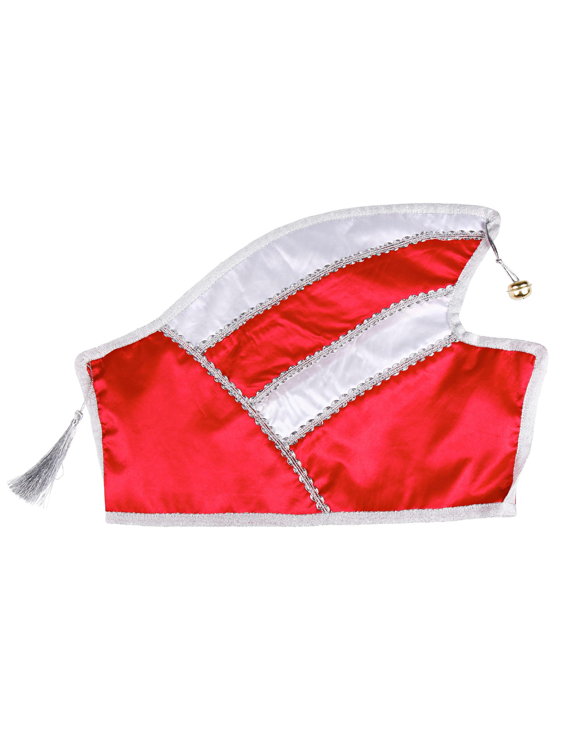 Kostümzubehör Komiteemütze Prinz mit Glöckchen rot/weiß one size