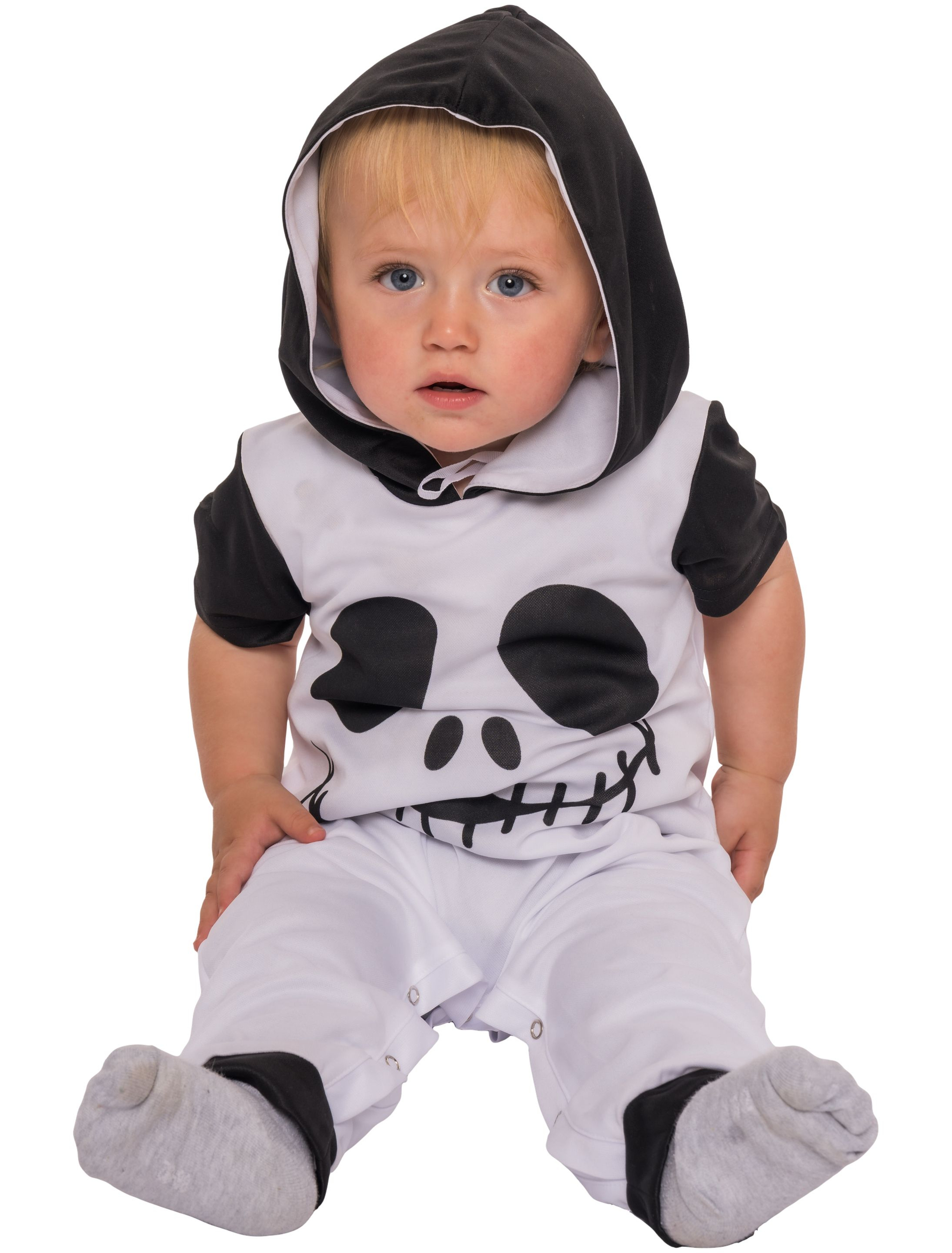 Overall Totenkopf schwarz/weiß 86/92