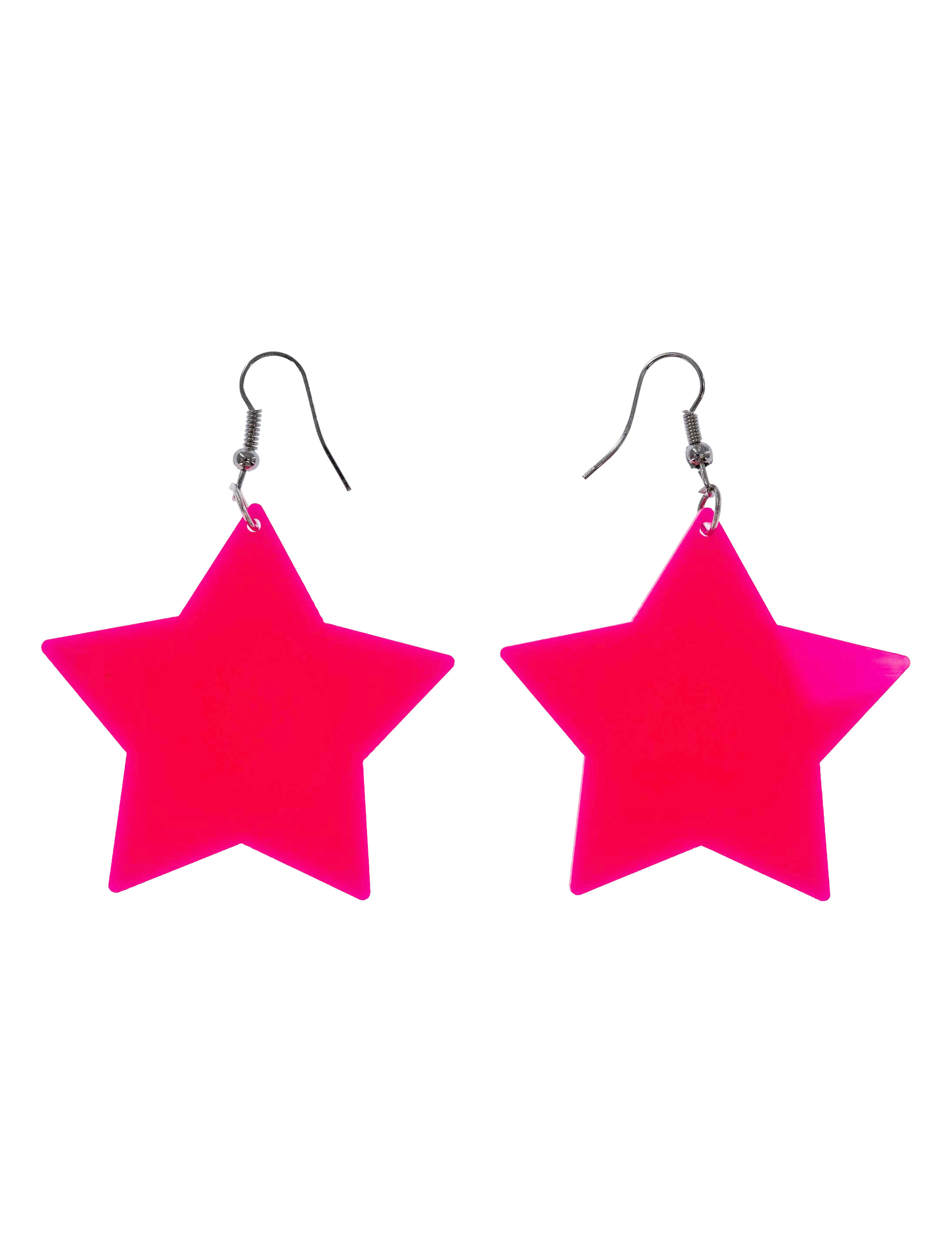 Kostümzubehör Ohrringe Stern neonpink