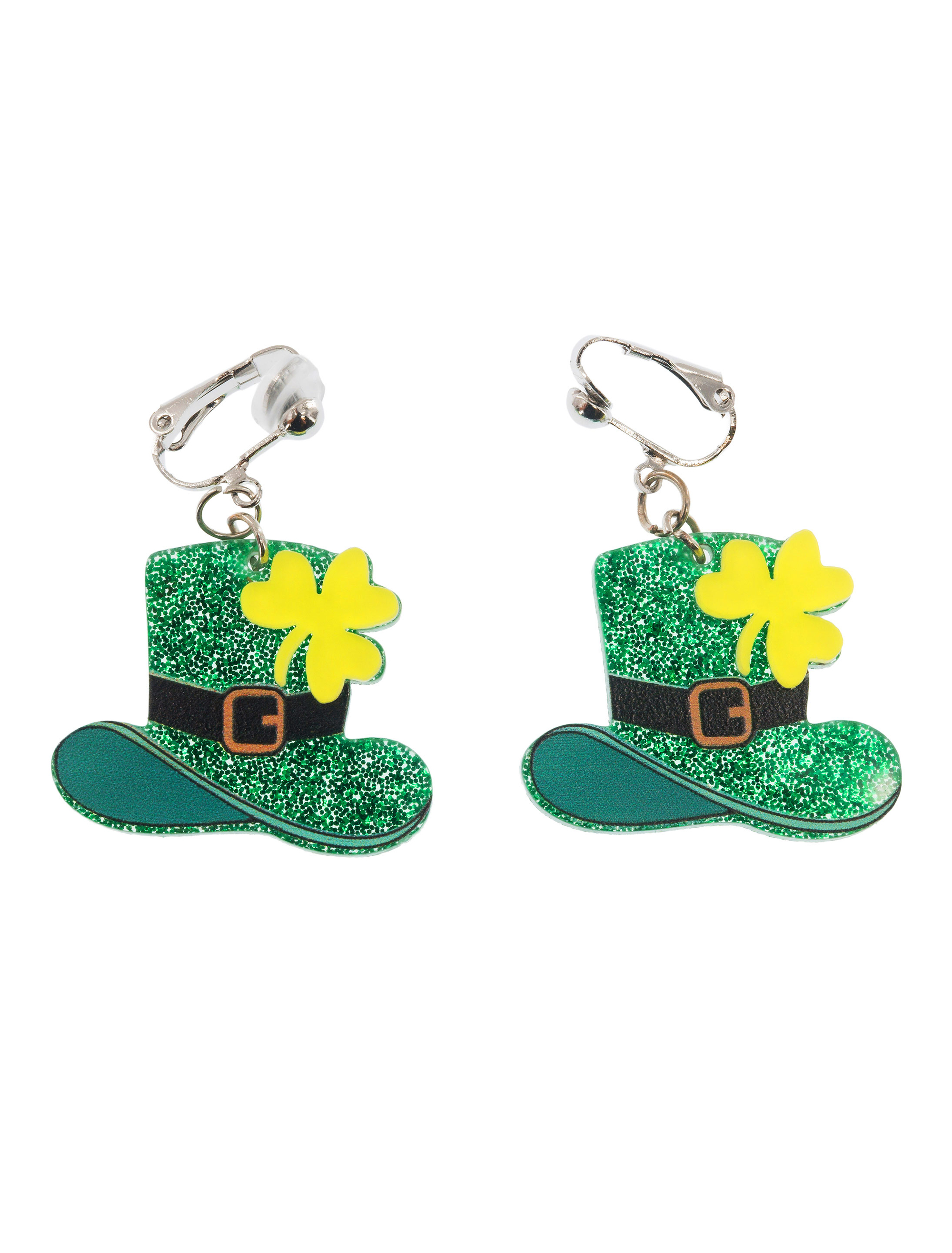 Kostümzubehör Ohrclips Zylinder St. Patrick's day grün
