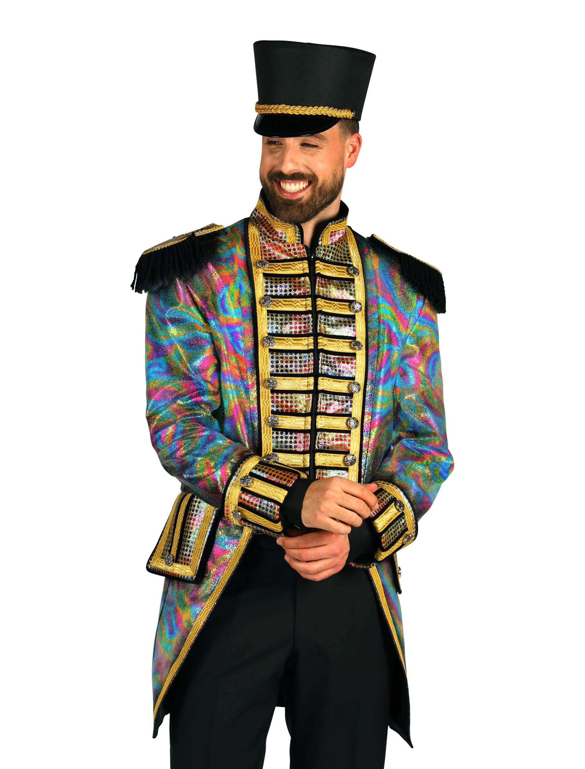 Jacke Zirkusdirektor metallic Herren bunt M Farbe: bunt