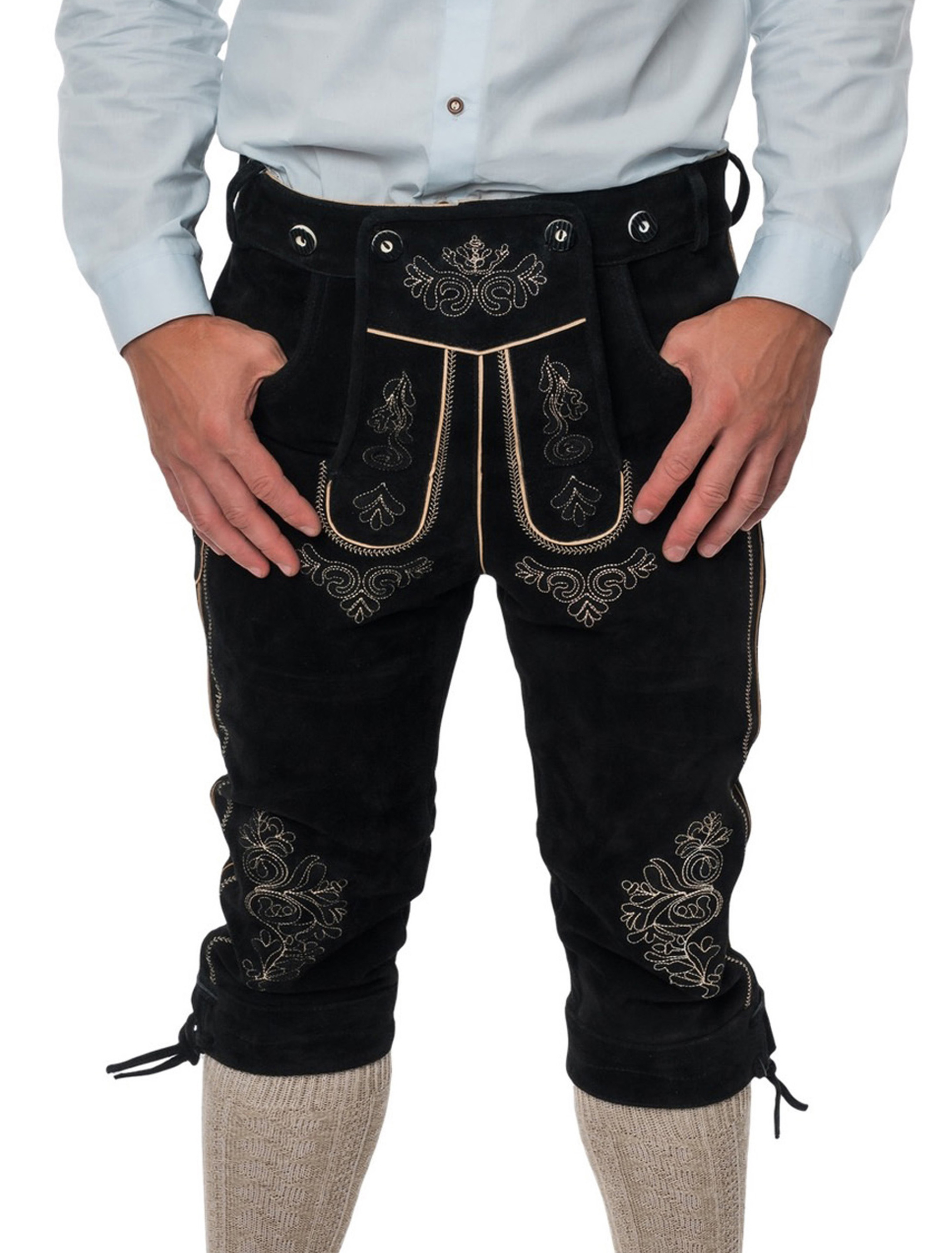 Lederhose Josef Herren schwarz XS
