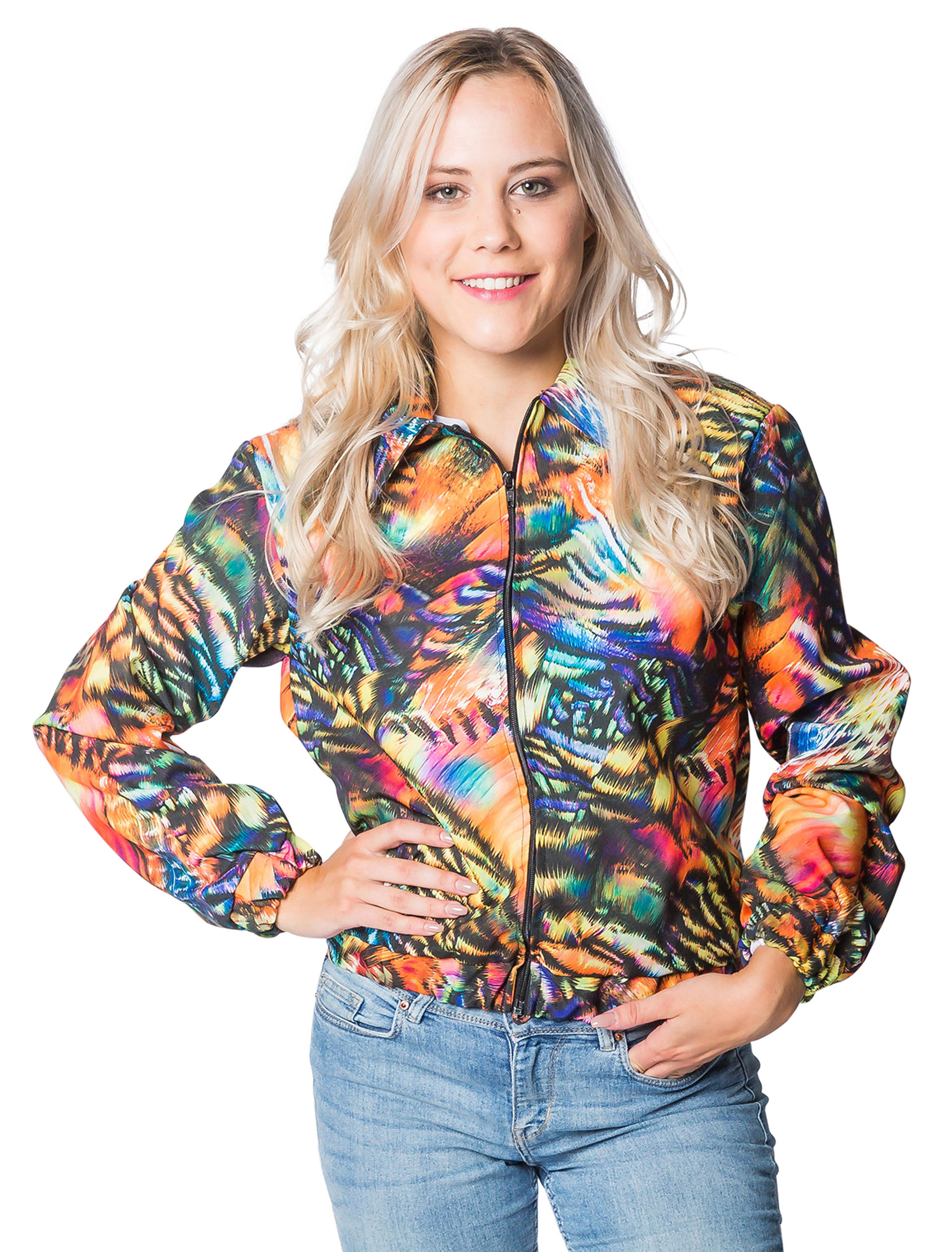 Jacke Damen kurz Damen bunt XL/2XL Farbe: bunt