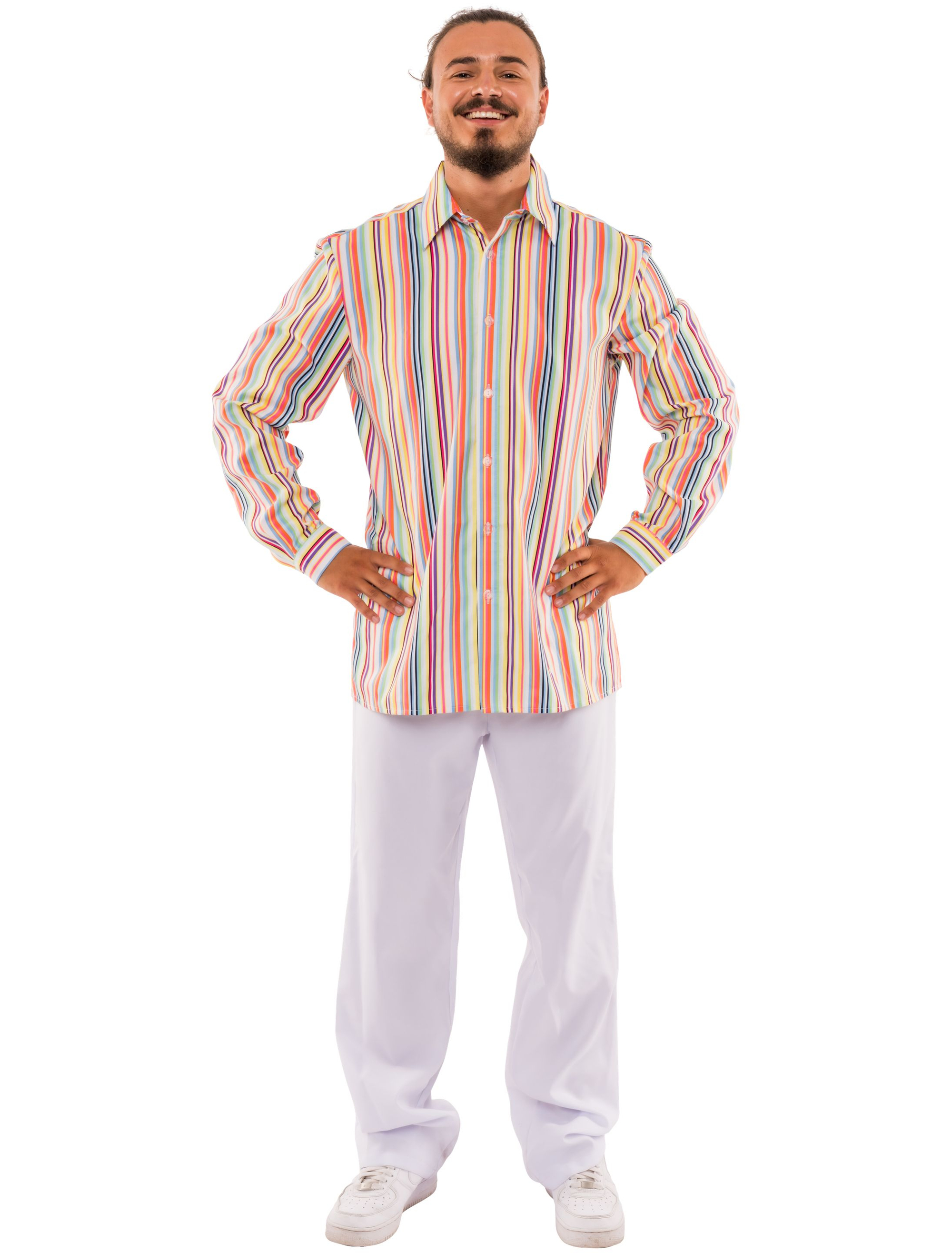 Hemd mit Streifen Herren bunt S/M Farbe: bunt