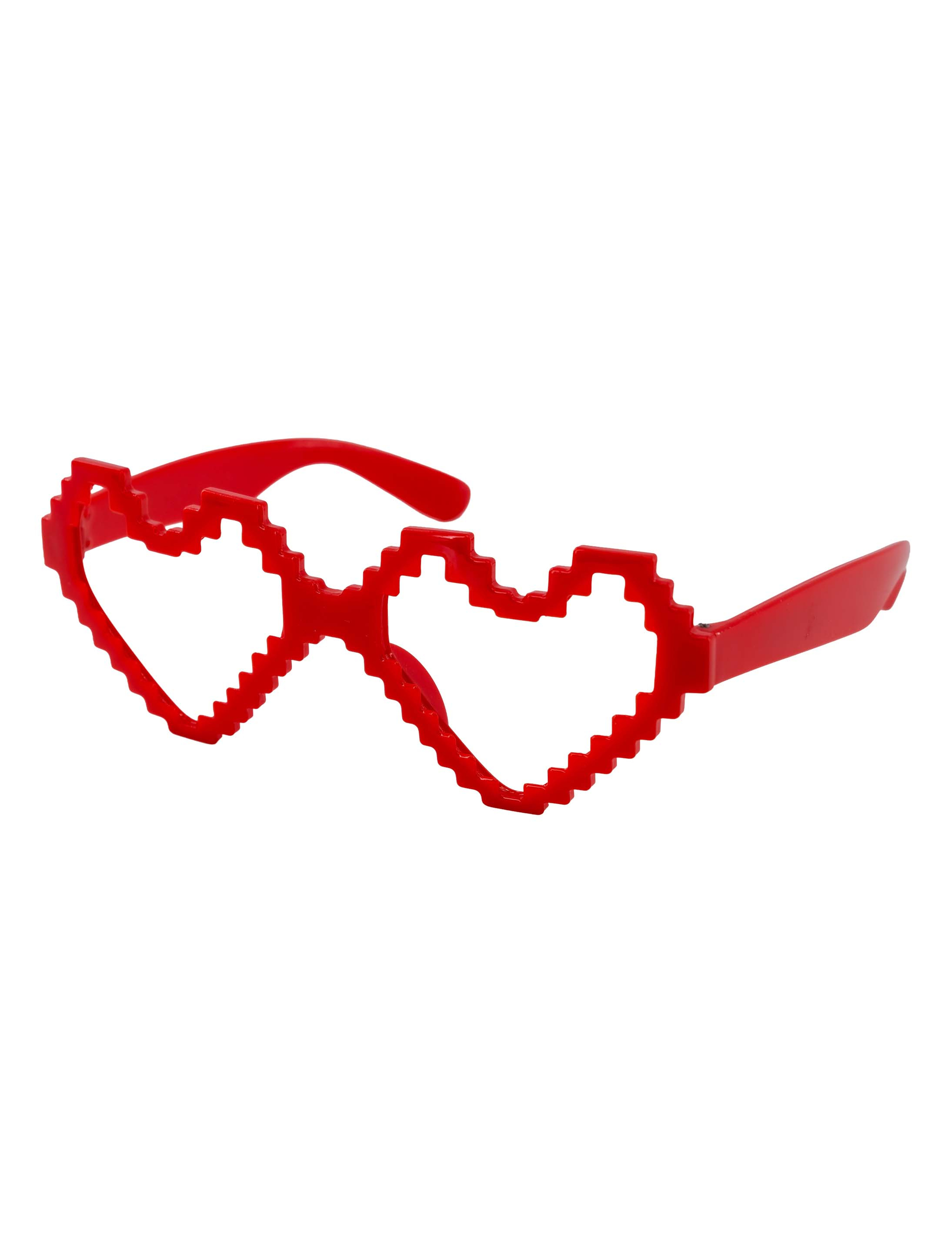 Kostümzubehör Brille Pixel Herz rot