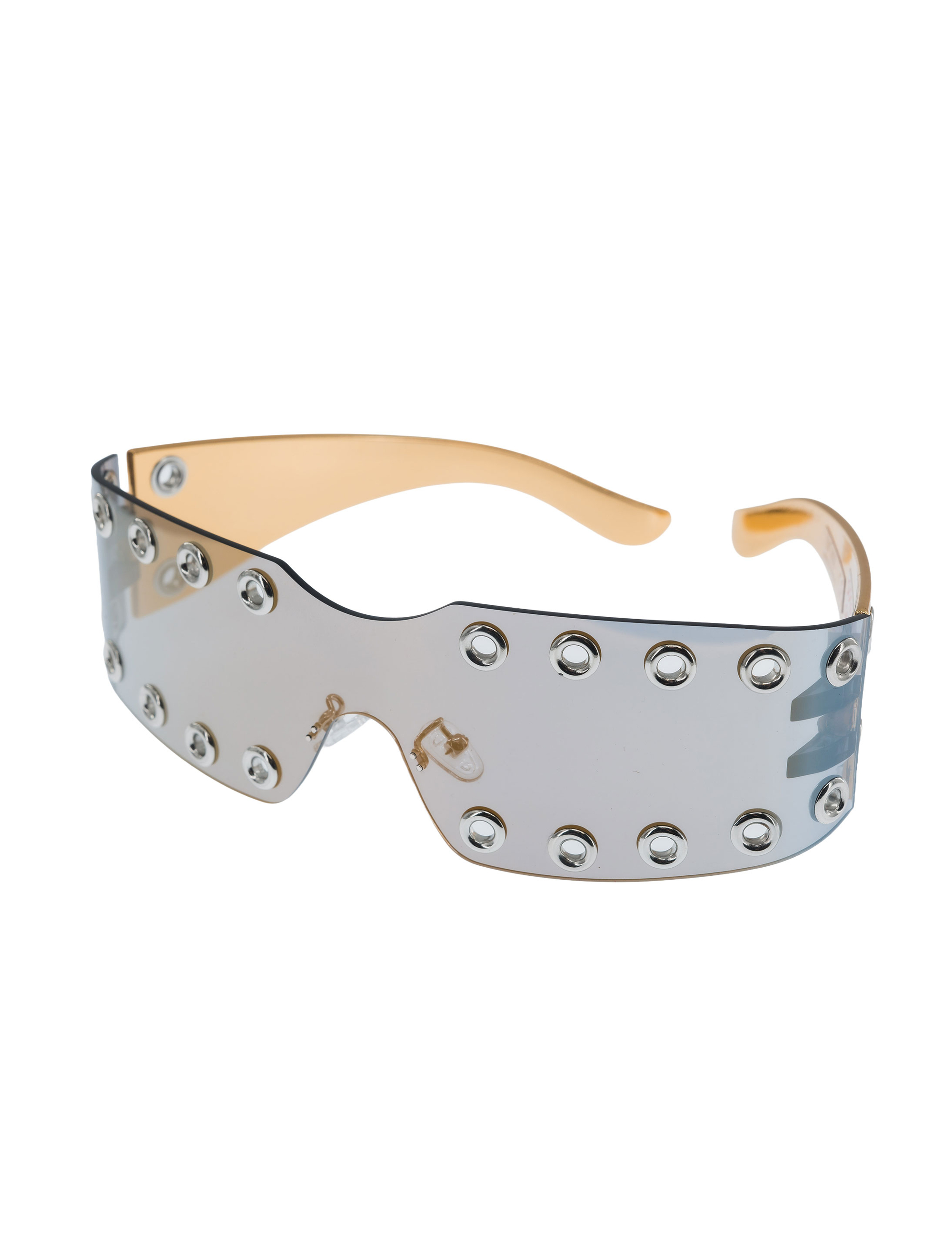Kostümzubehör Brille mit Ösen schwarz/gold