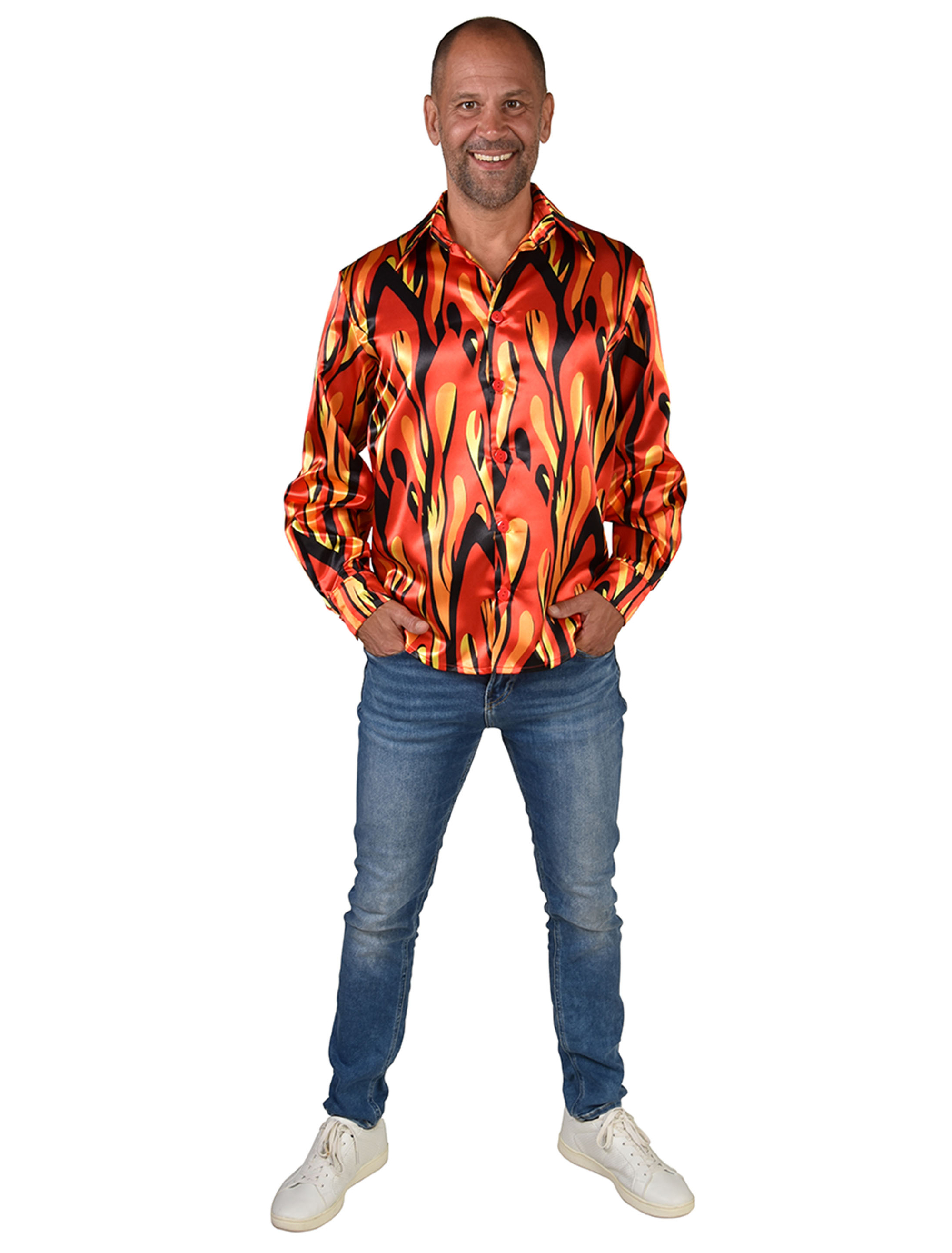 Hemd Flammen Herren bunt L/XL Farbe: bunt