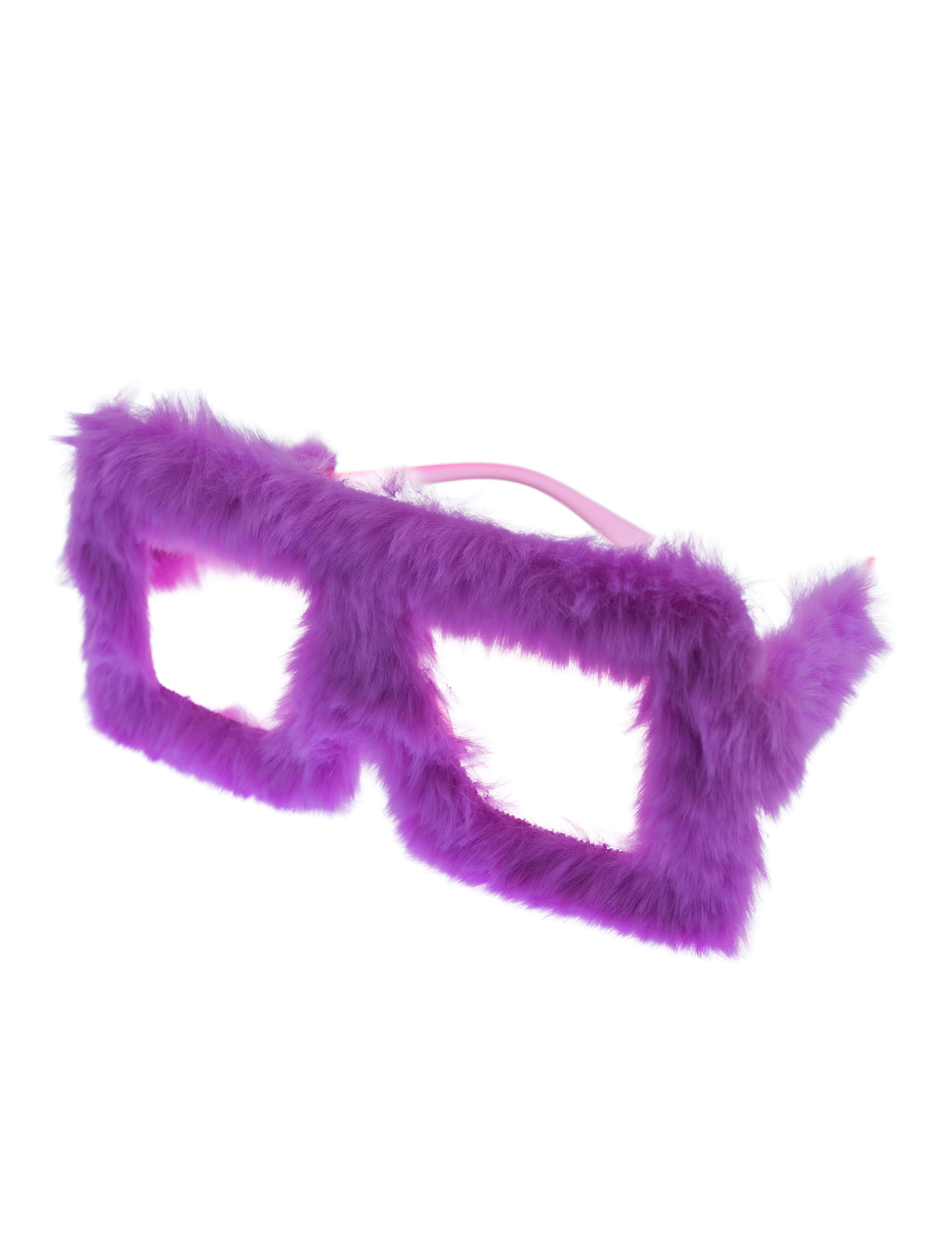 Kostümzubehör Brille Plüsch lila