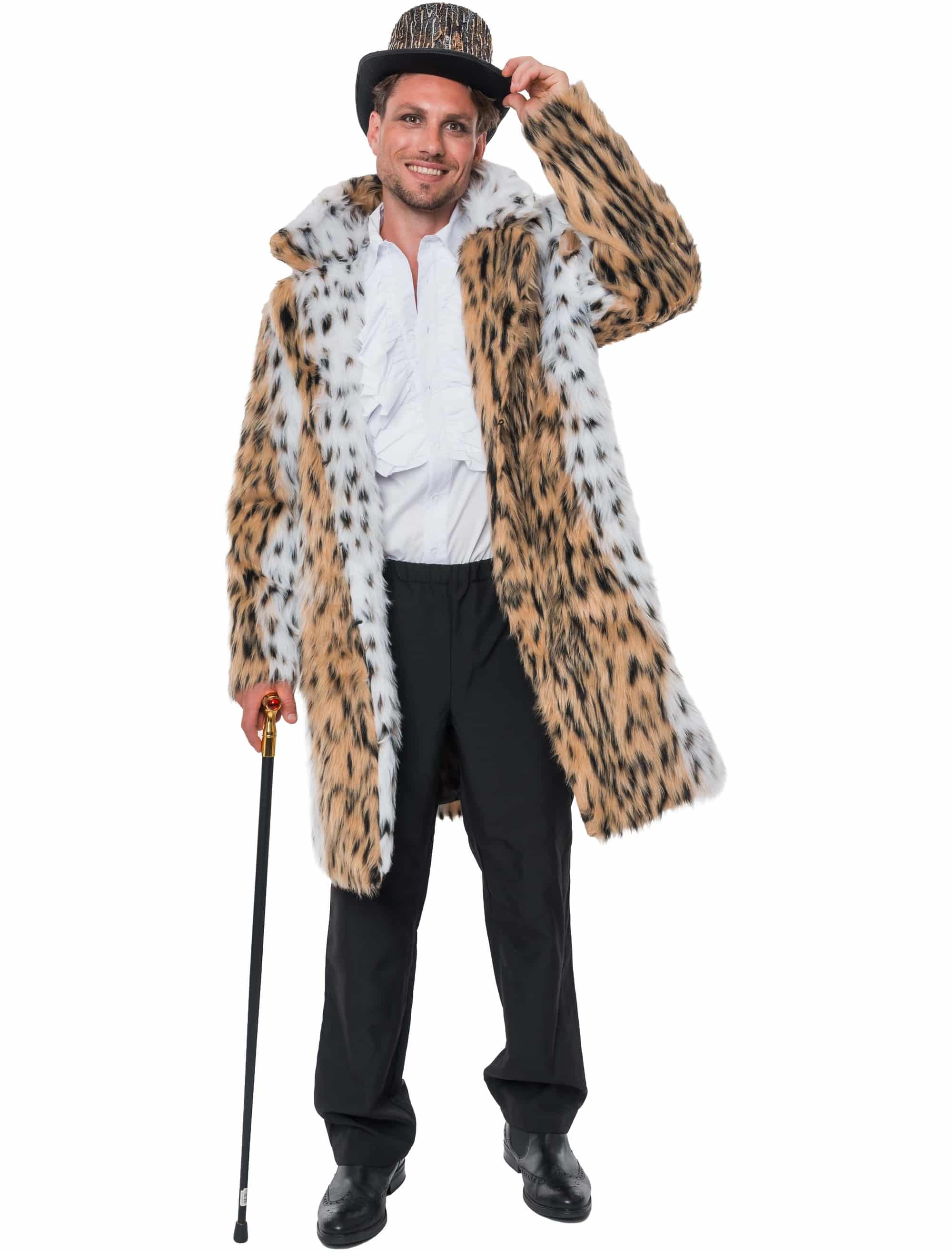 Mantel Faux-Fur Leopard beige M/L