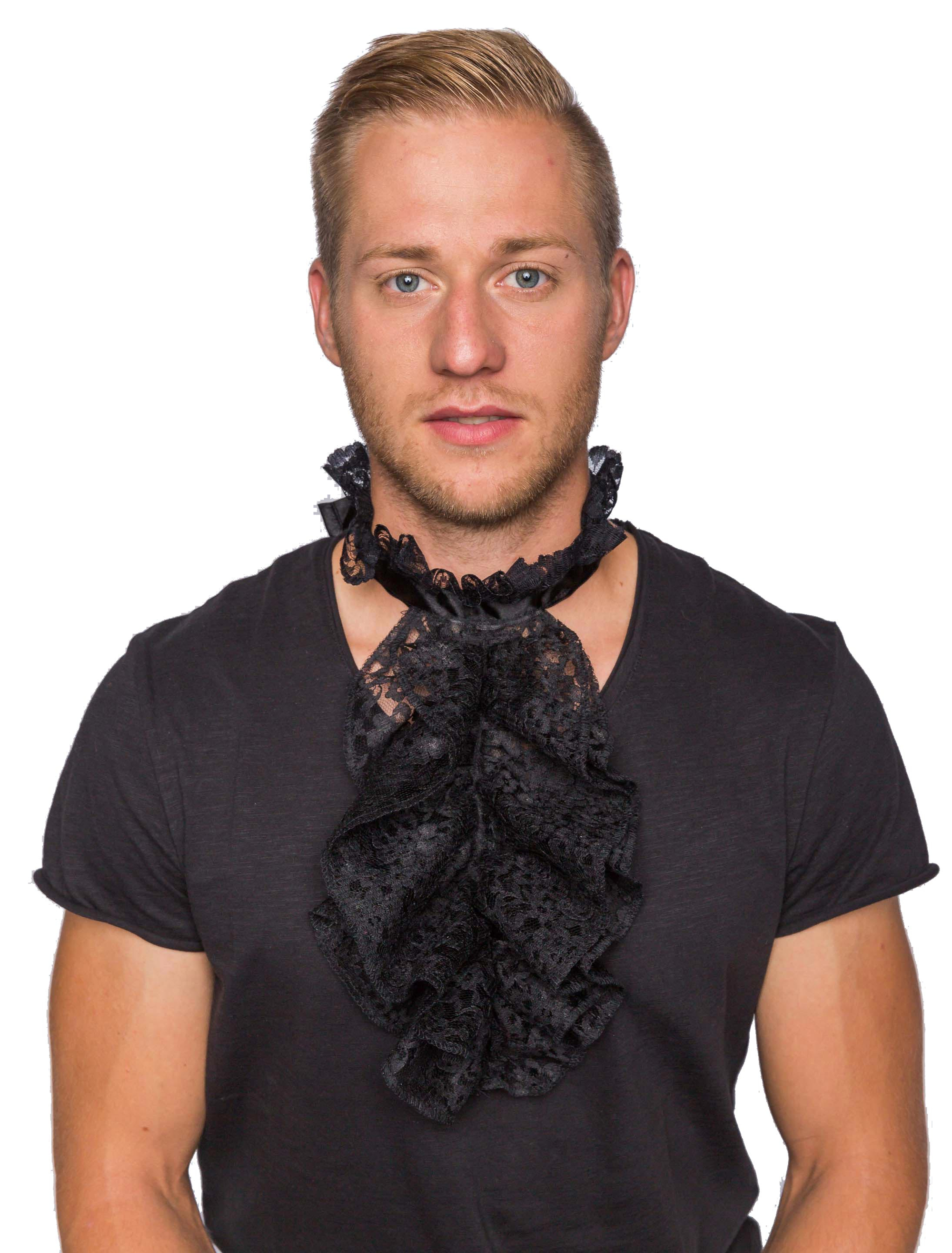 Kostümzubehör Jabot mit Spitze schwarz one size