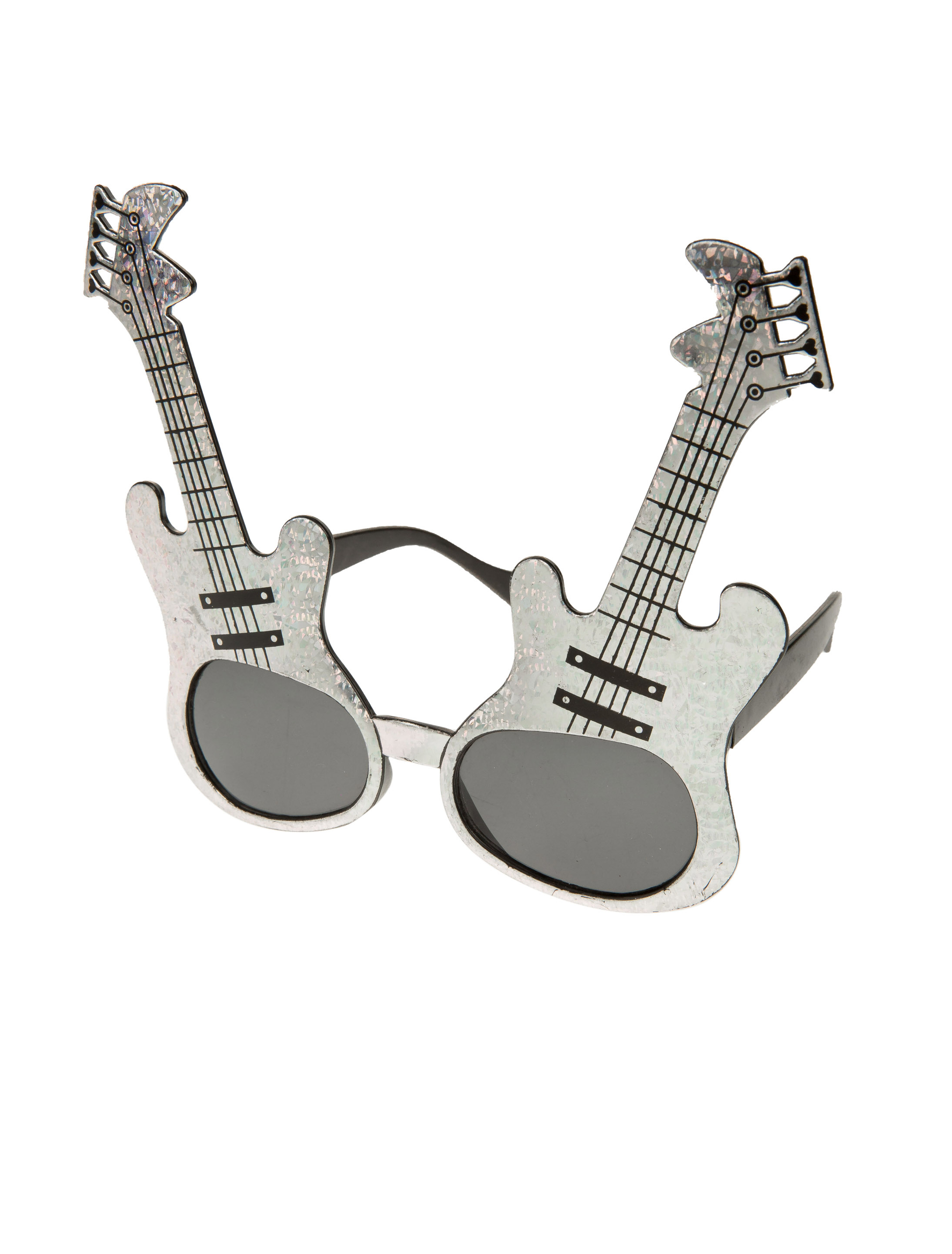 Kostümzubehör Brille Gitarre silber