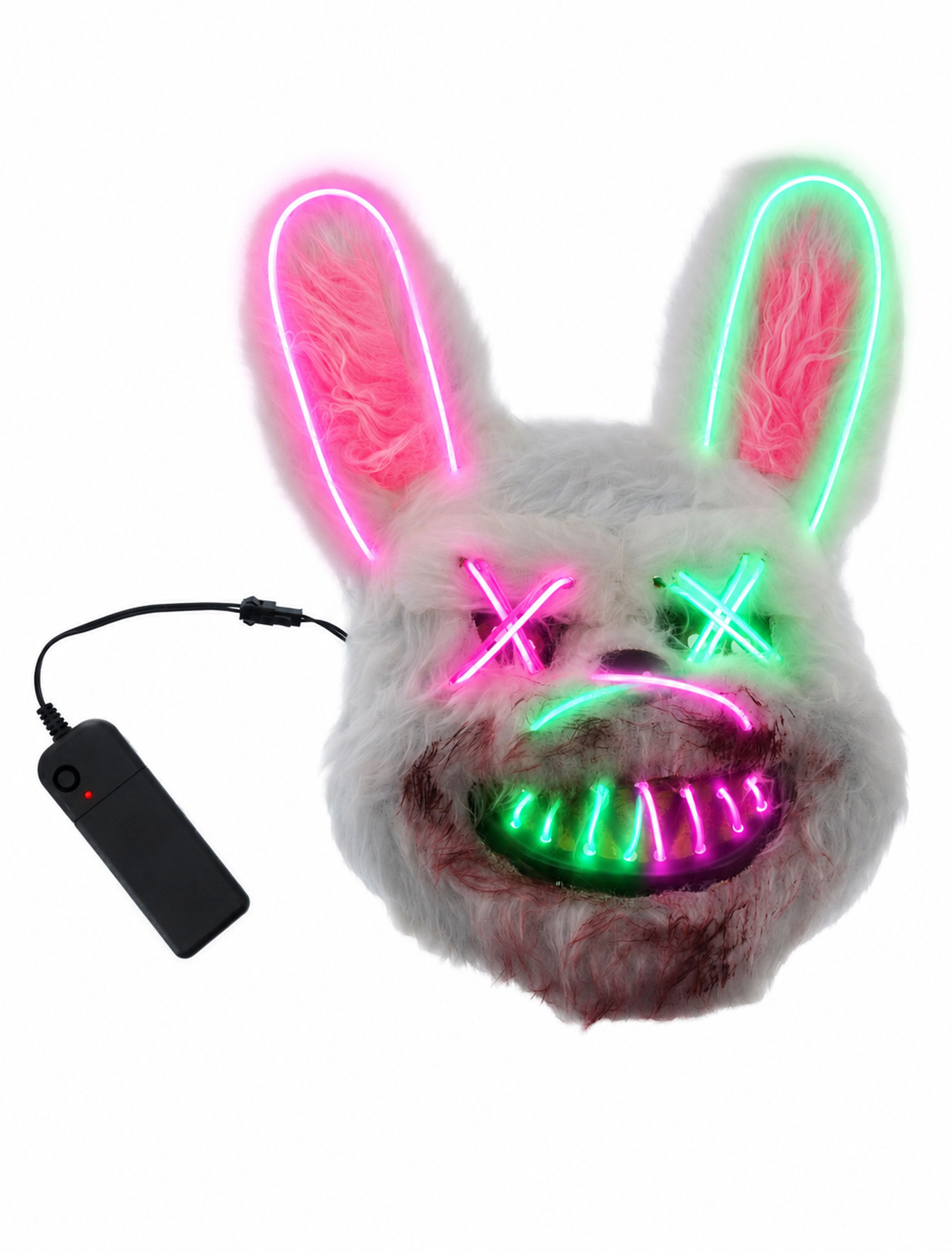 Kostümzubehör LED Maske Horror Hase bunt Farbe: bunt