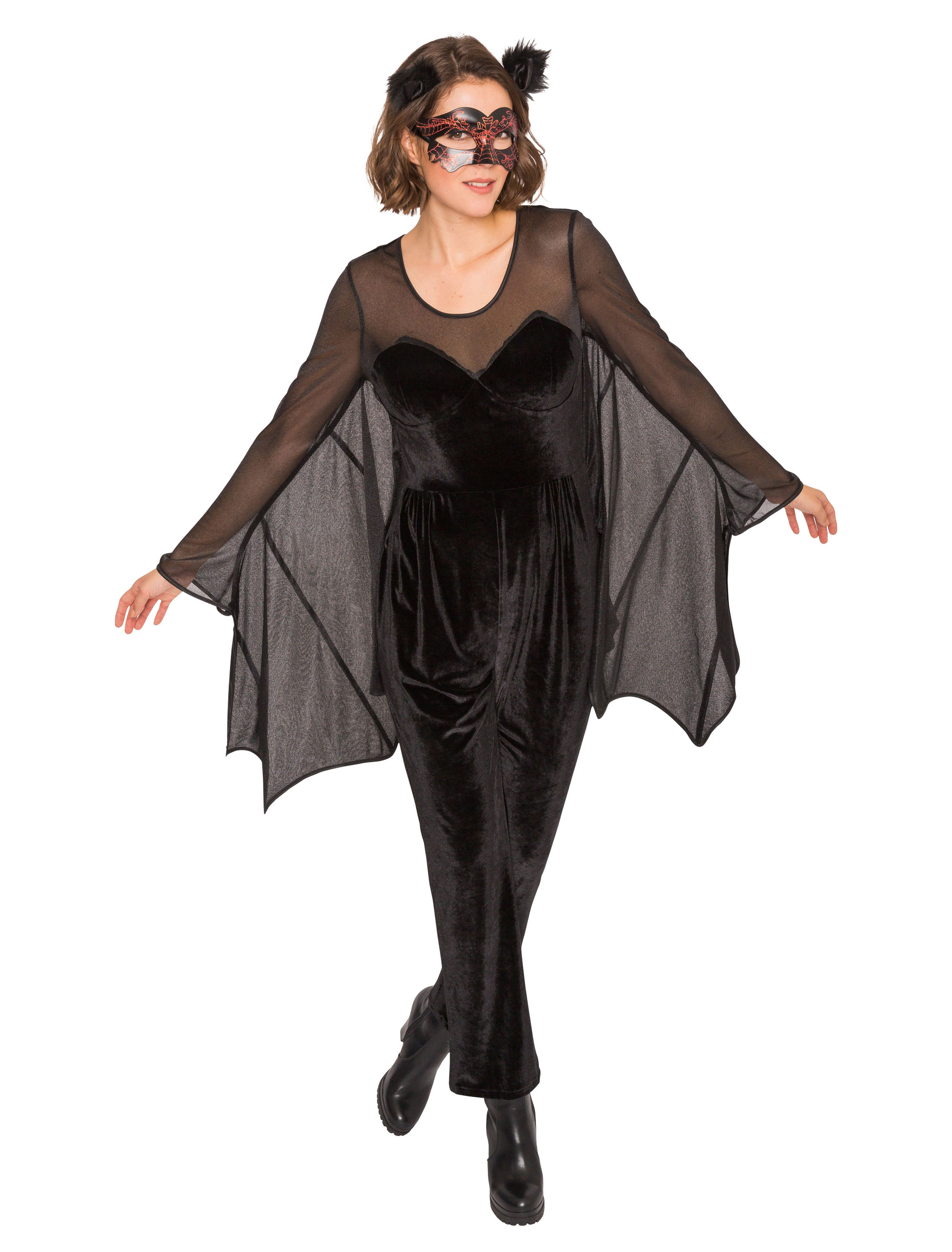Jumpsuit Fledermaus Damen schwarz L