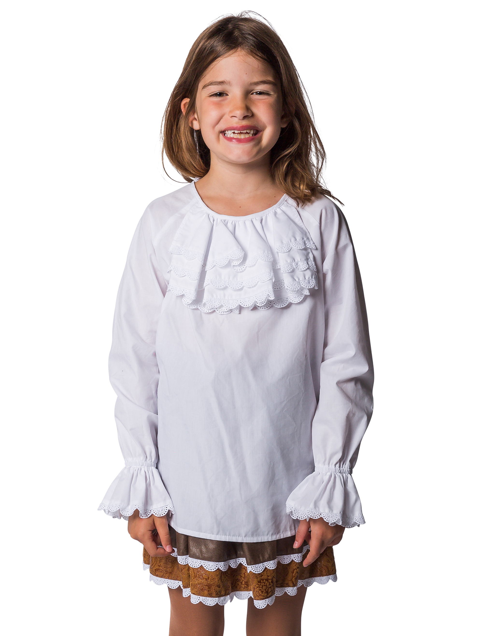 Bluse Piratin 152 Farbe: weiß