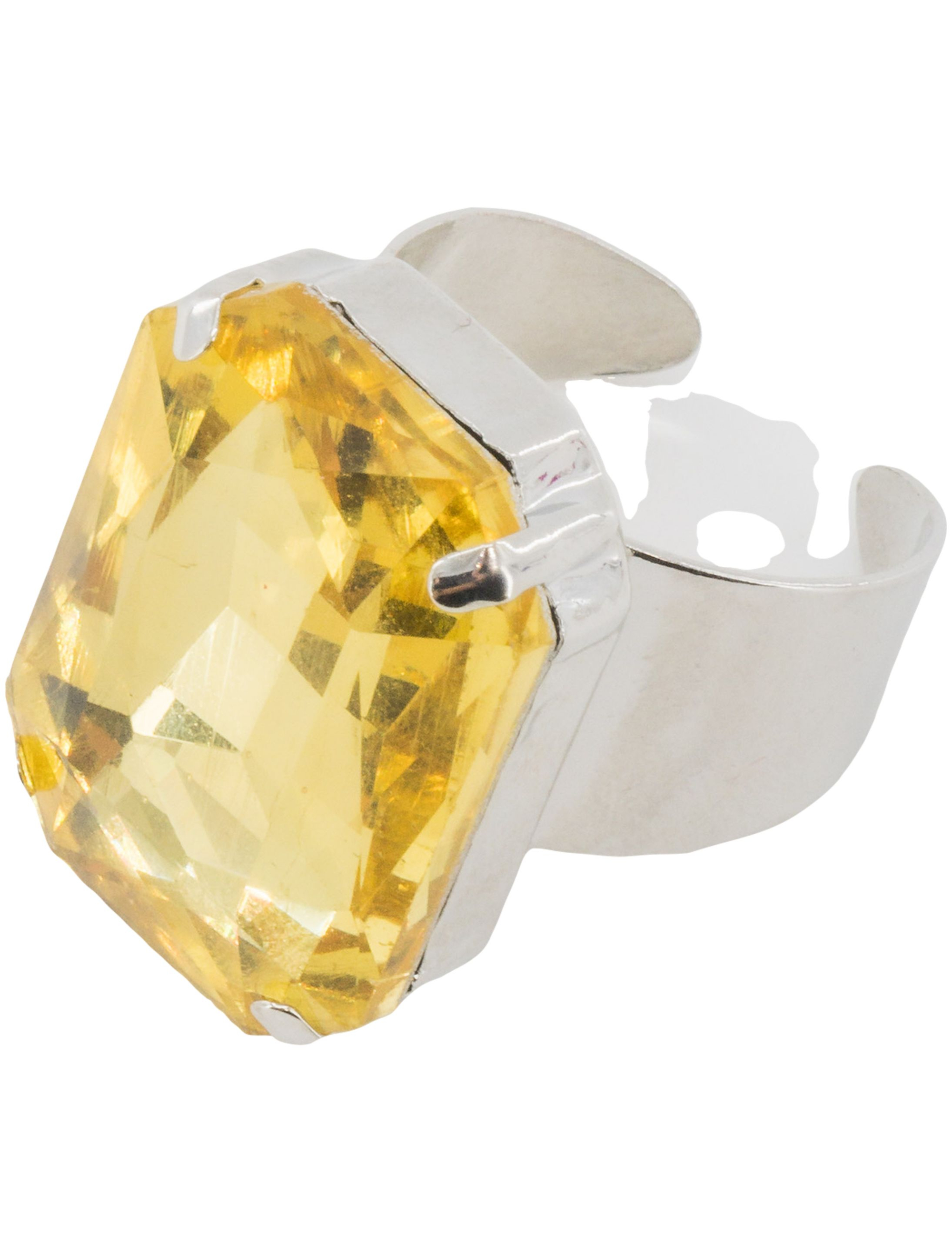 Kostümzubehör Ring mit Kristall gold