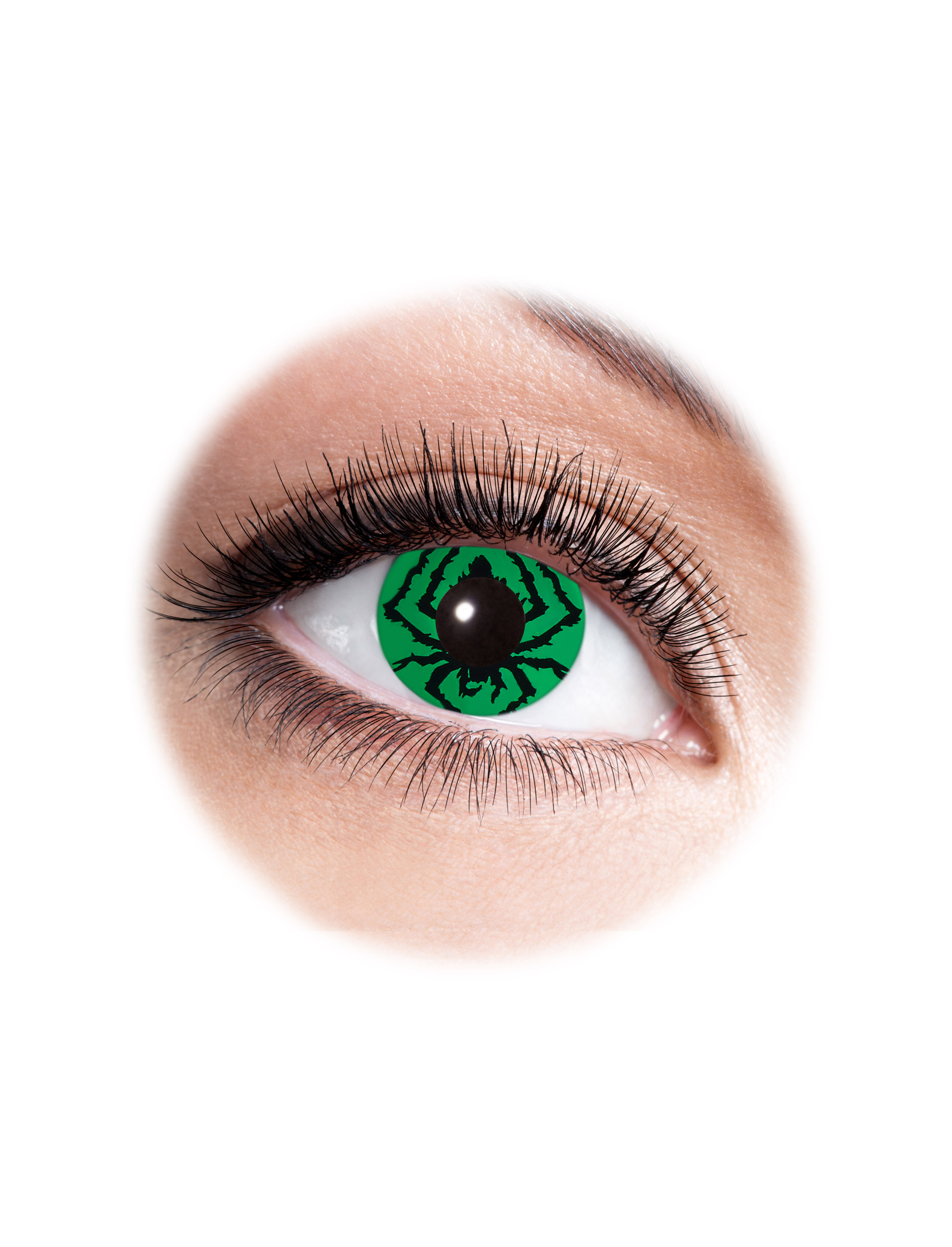 Kostümzubehör Kontaktlinsen Green Spider Farbe: grün