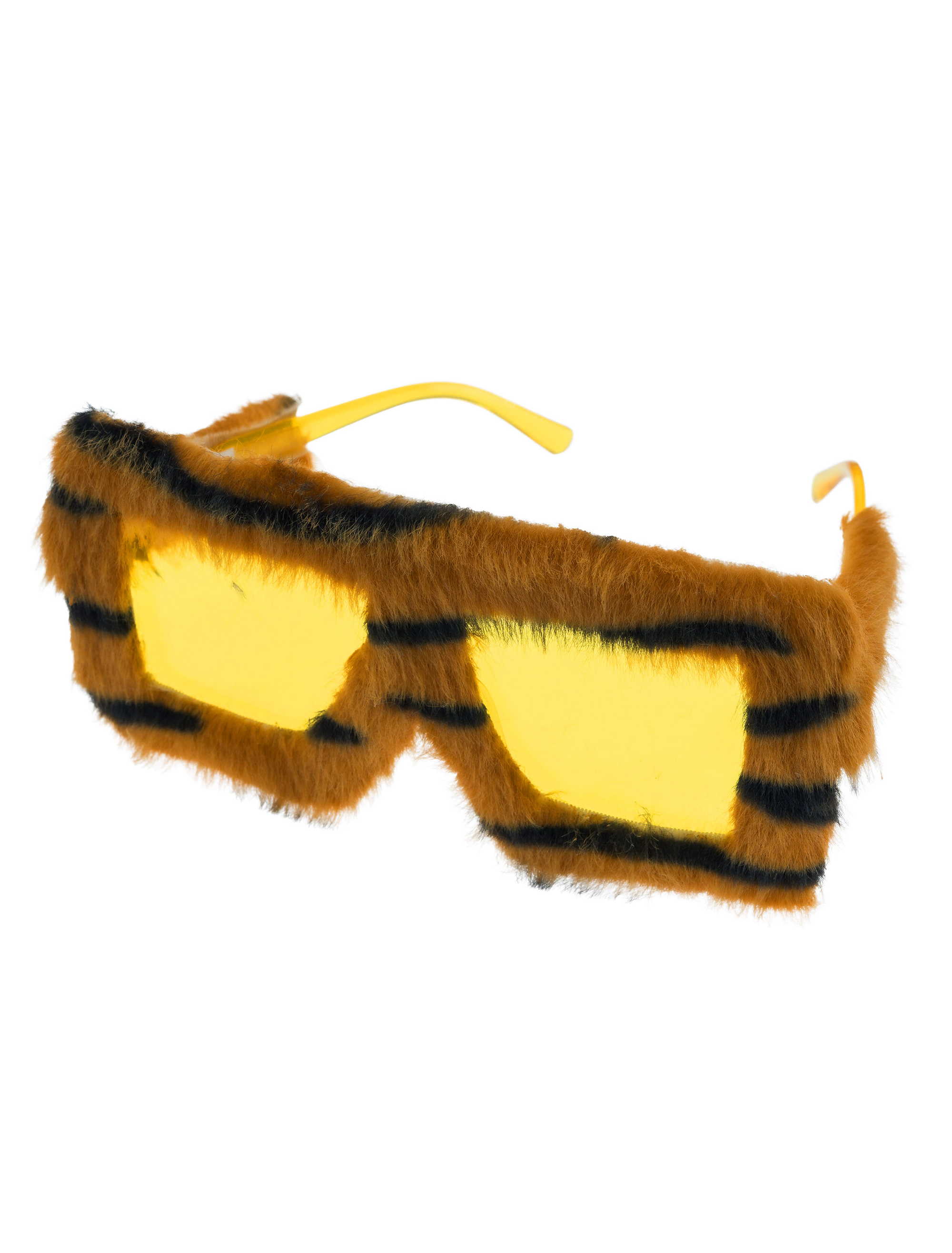 Kostümzubehör Brille Plüsch Tiger schwarz/gelb