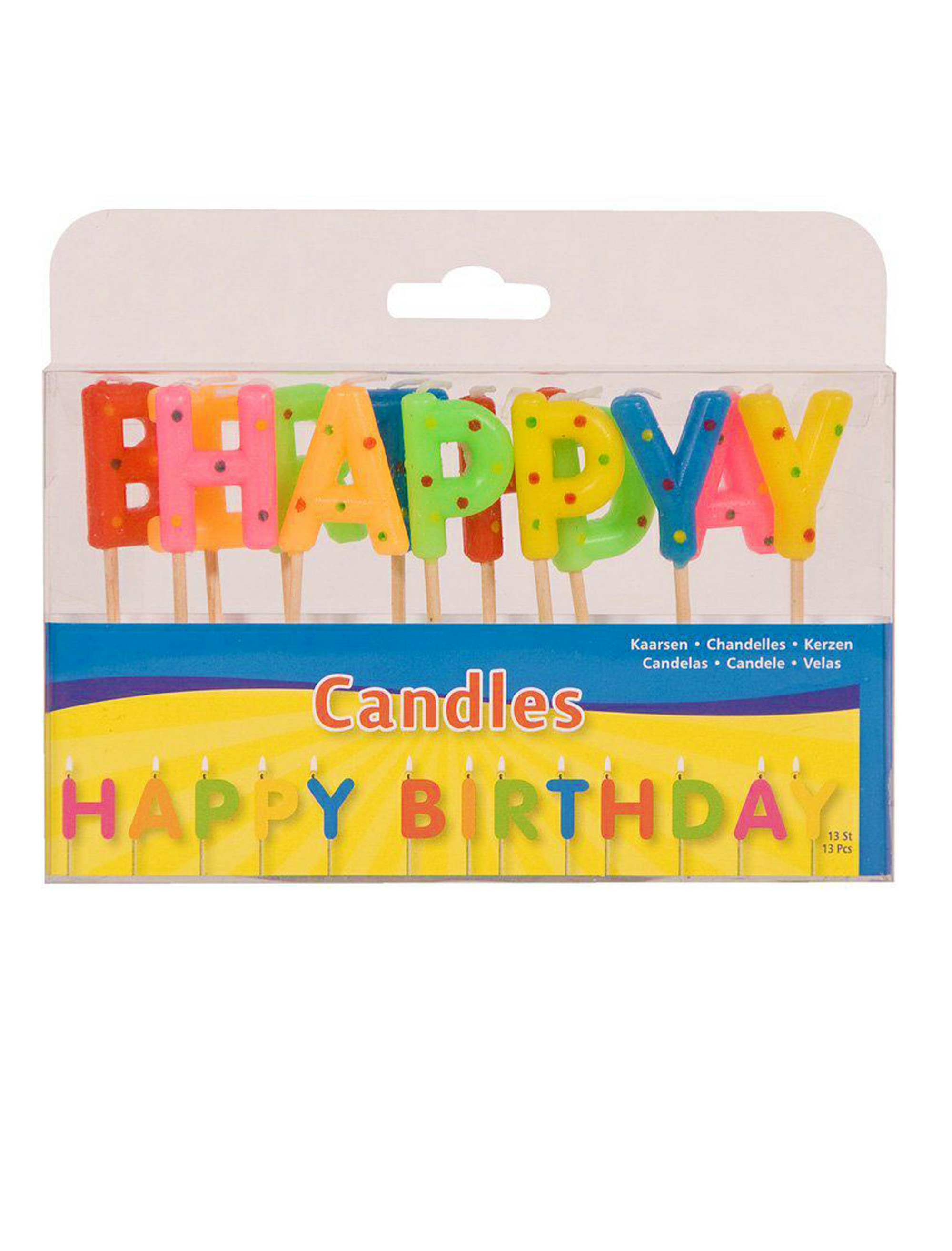 Kerzen-Set Happy Birthday Farbe: mehrfarbig