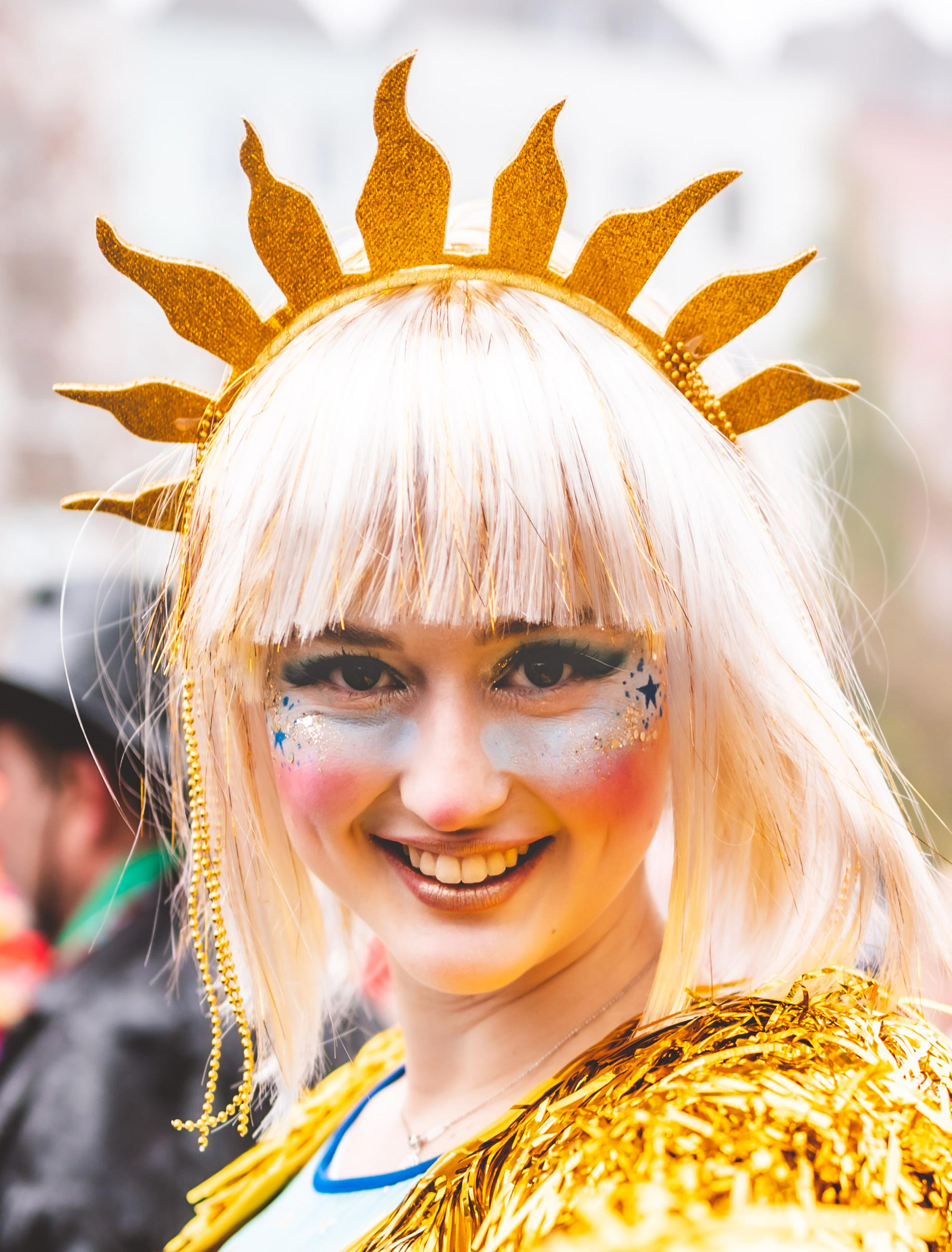 Kostümzubehör Haarreif Sonnenstrahlen Damen gold