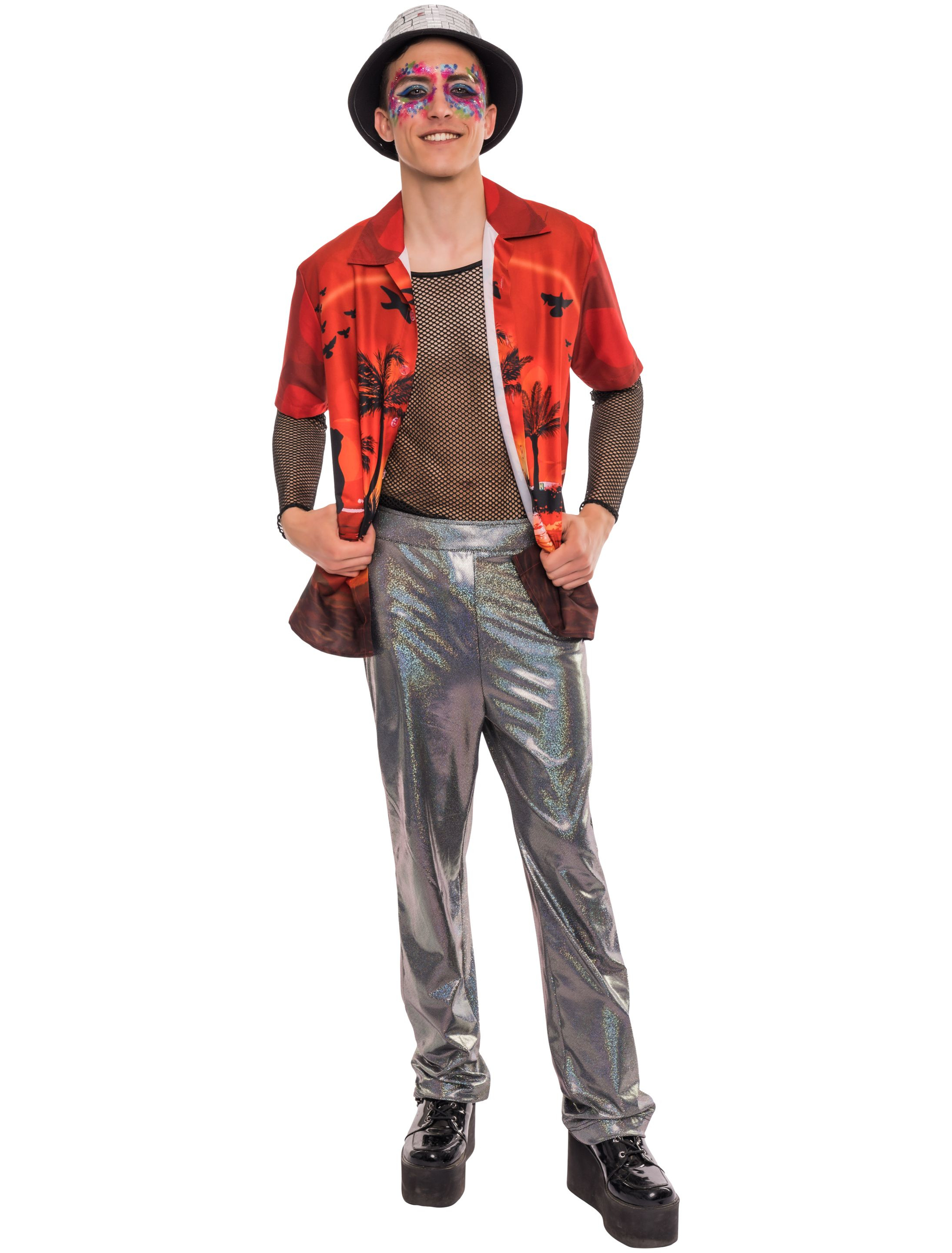 Hawaiihemd Print Herren rot L