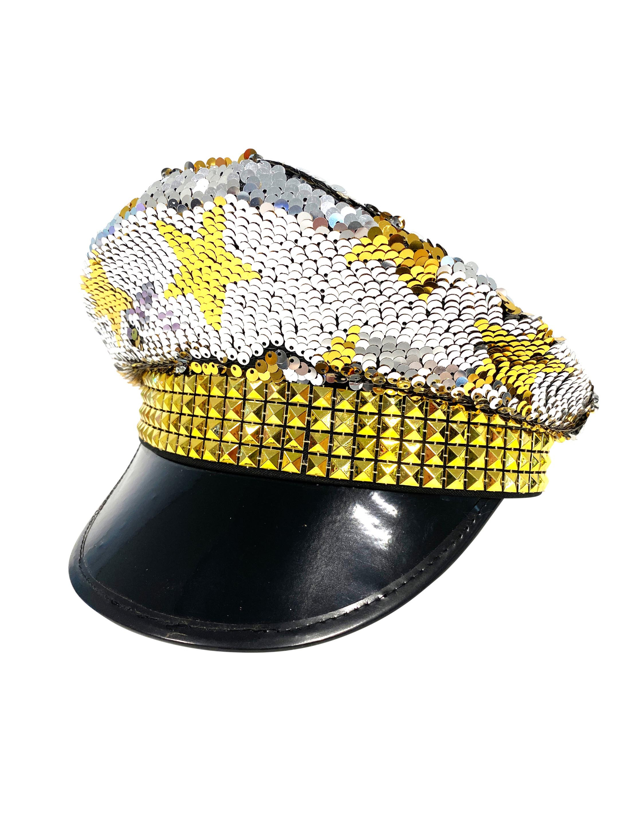 Kostümzubehör Paillettenhut mit silbernen Sternen silber/gold one size