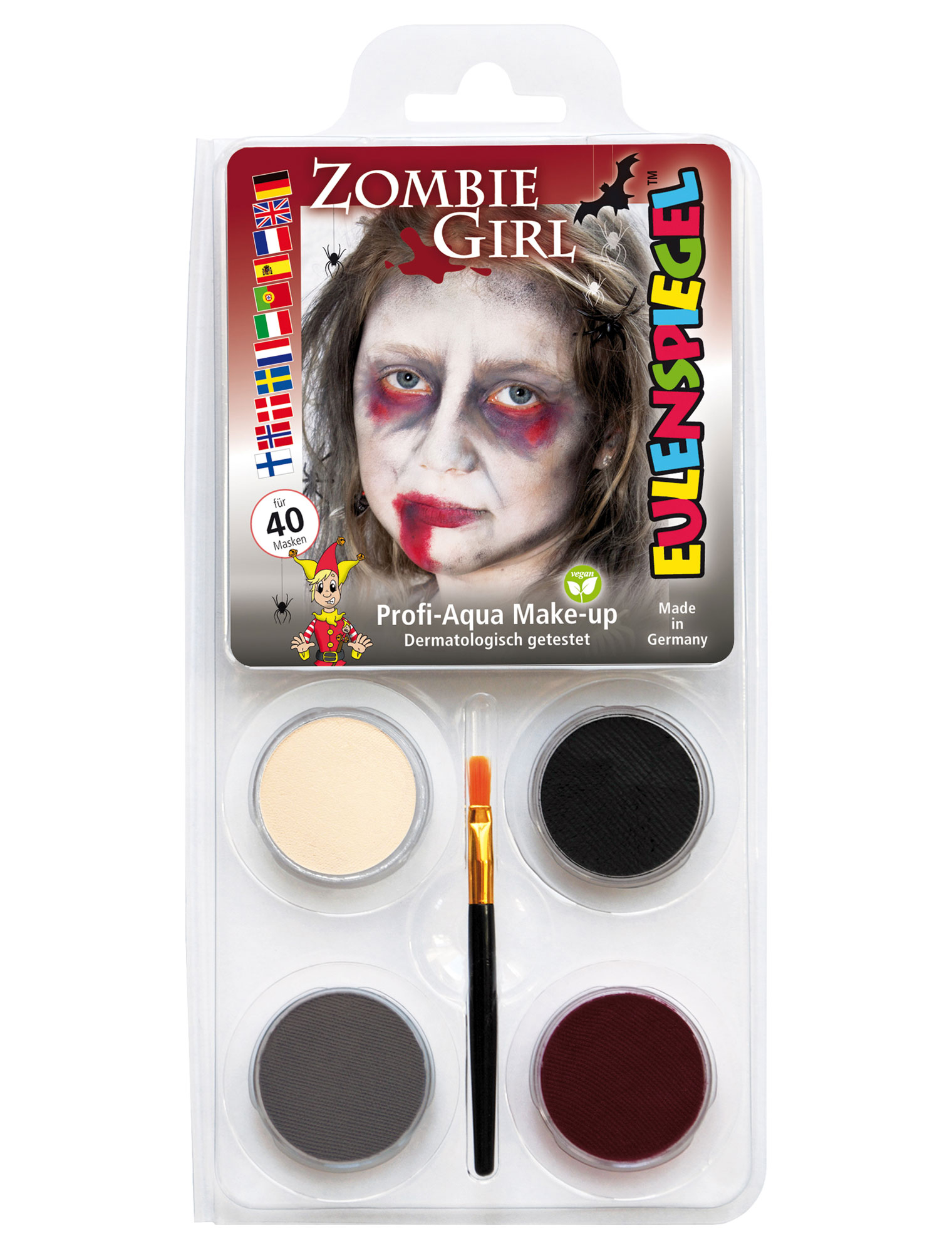 Aqua-Set Zombie Girl Schminke für Karneval & Fasching