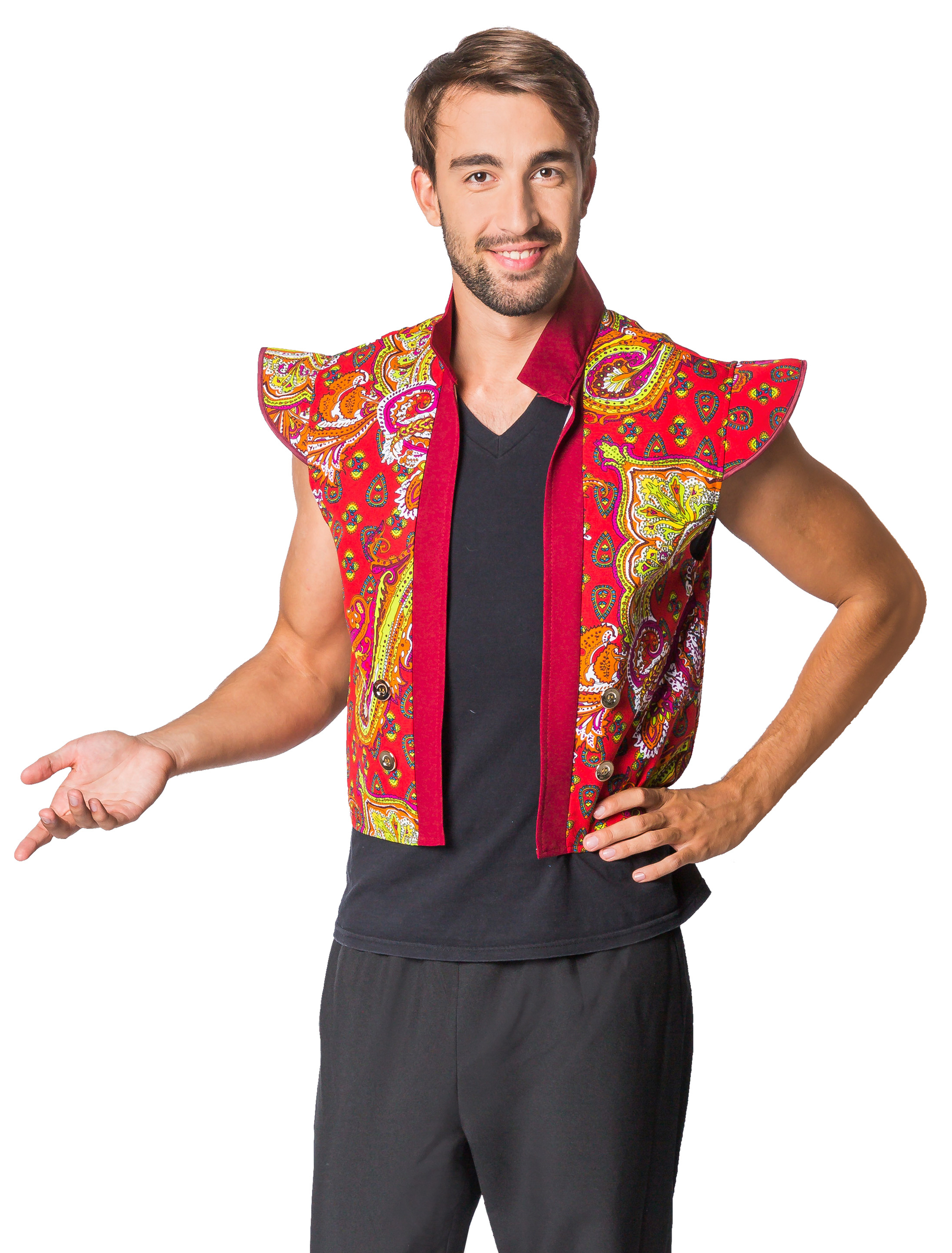 Weste Paisley Herren rot XL