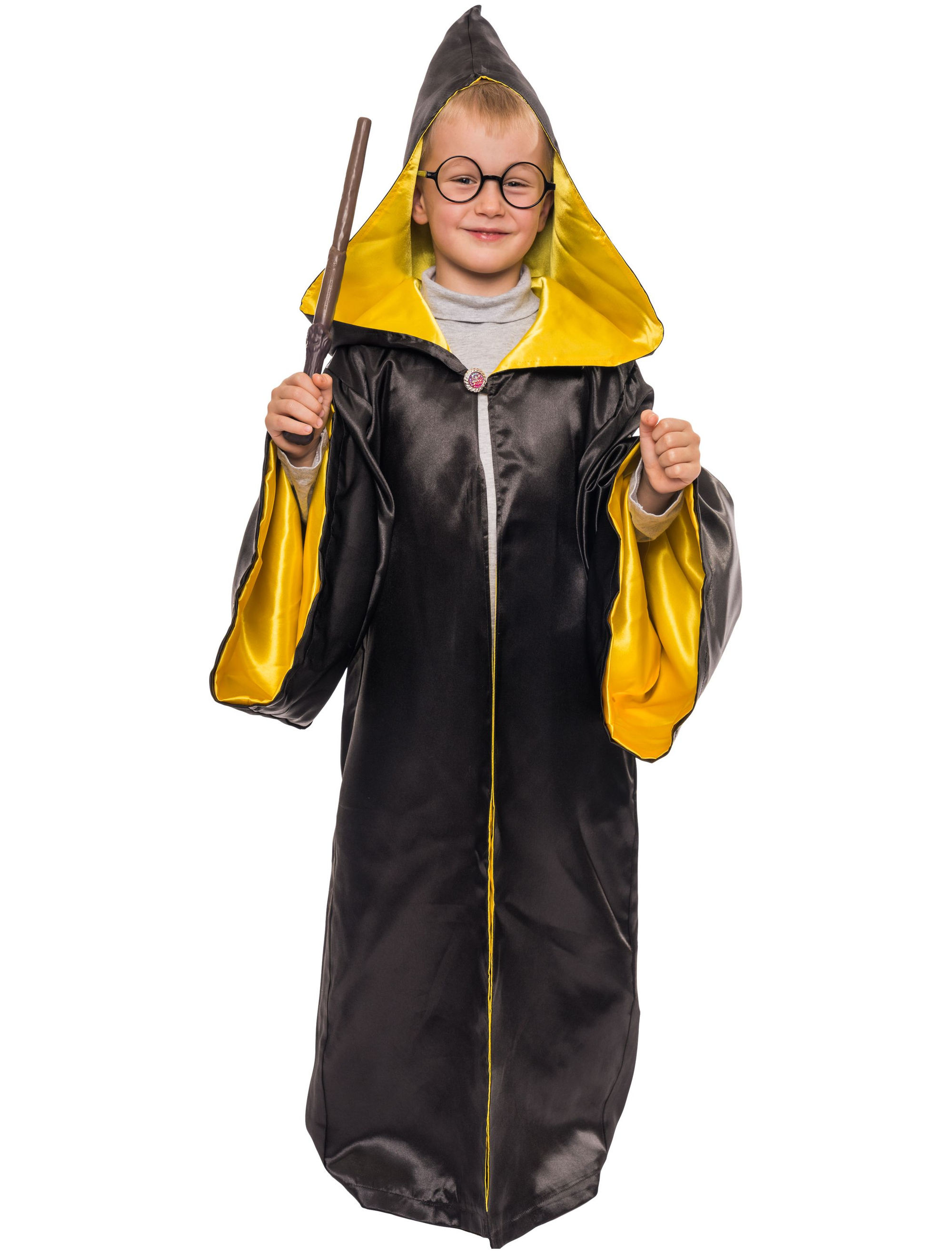 Zauberer Robe schwarz/gelb one size