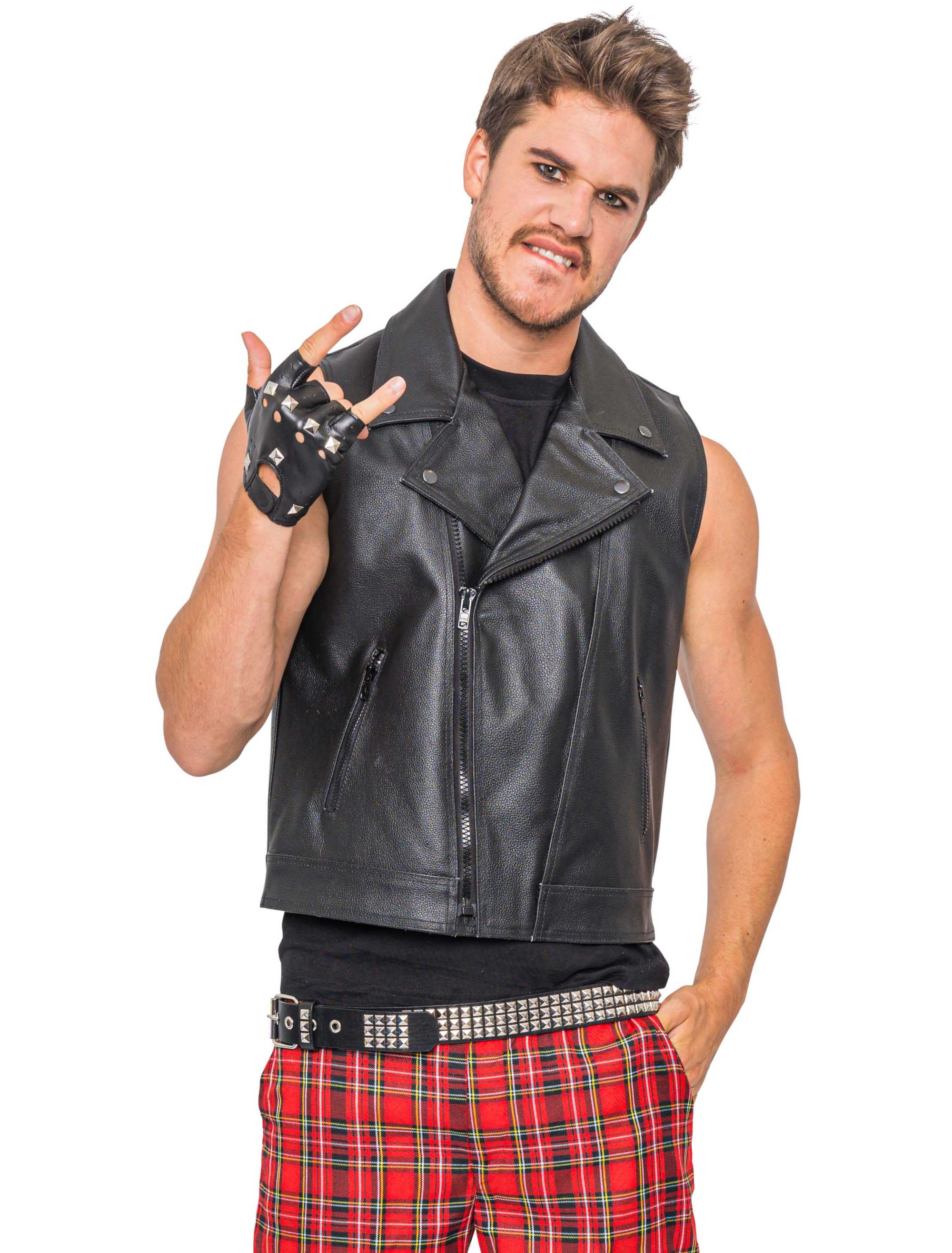 Lederweste Punker Herren schwarz S