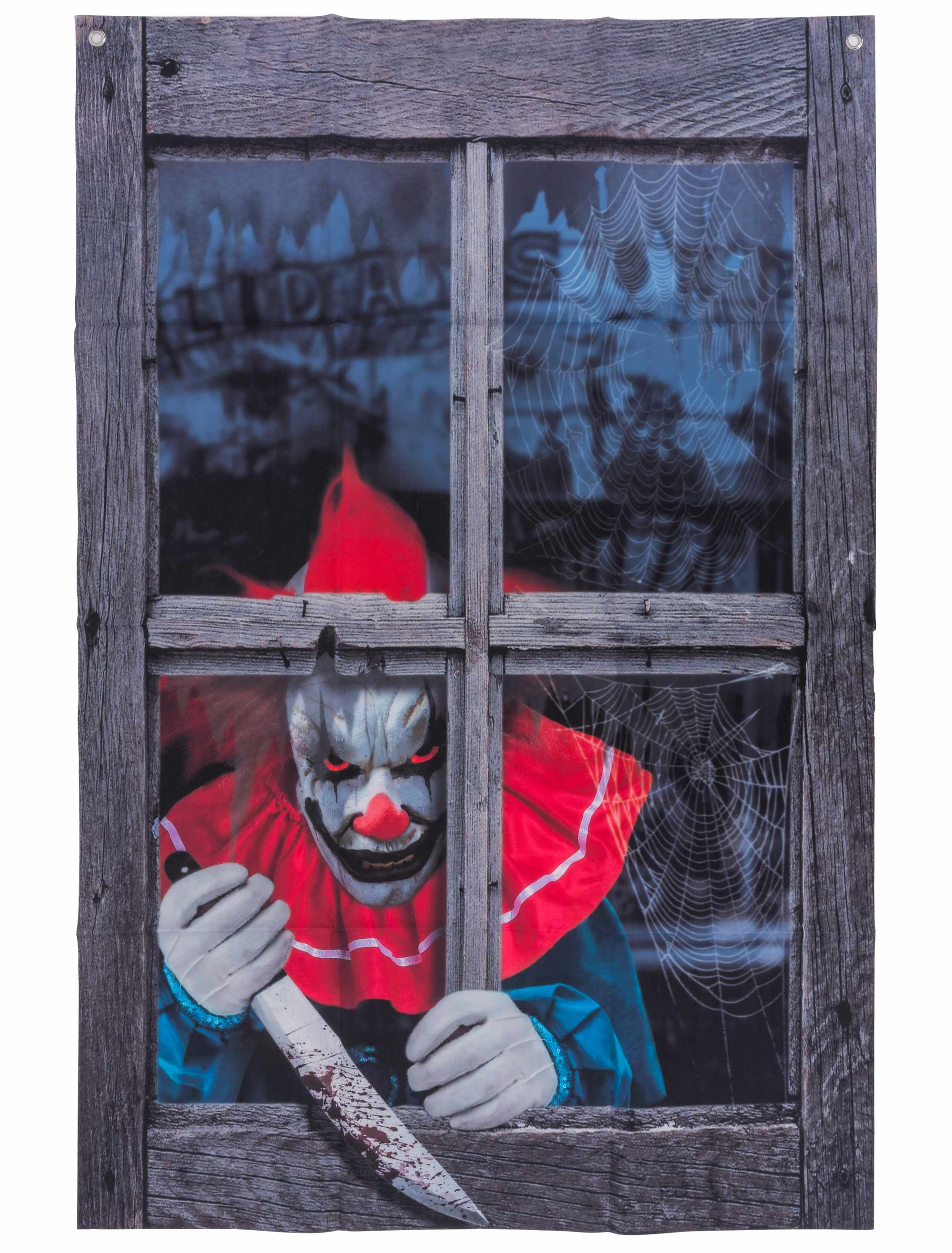 Dekotuch Clown im Fenster bunt Farbe: bunt