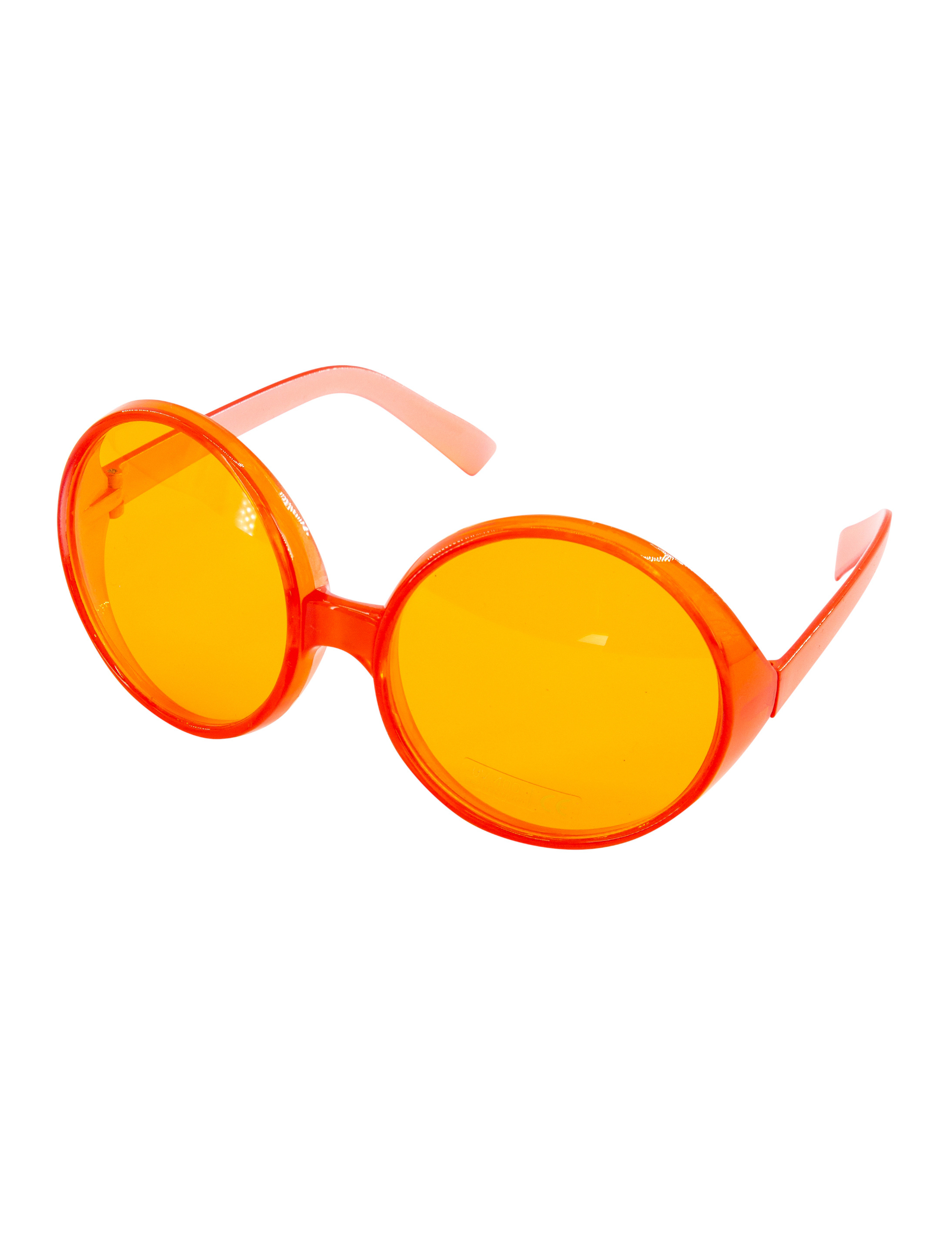 Kostümzubehör Brille große runde Gläser orange