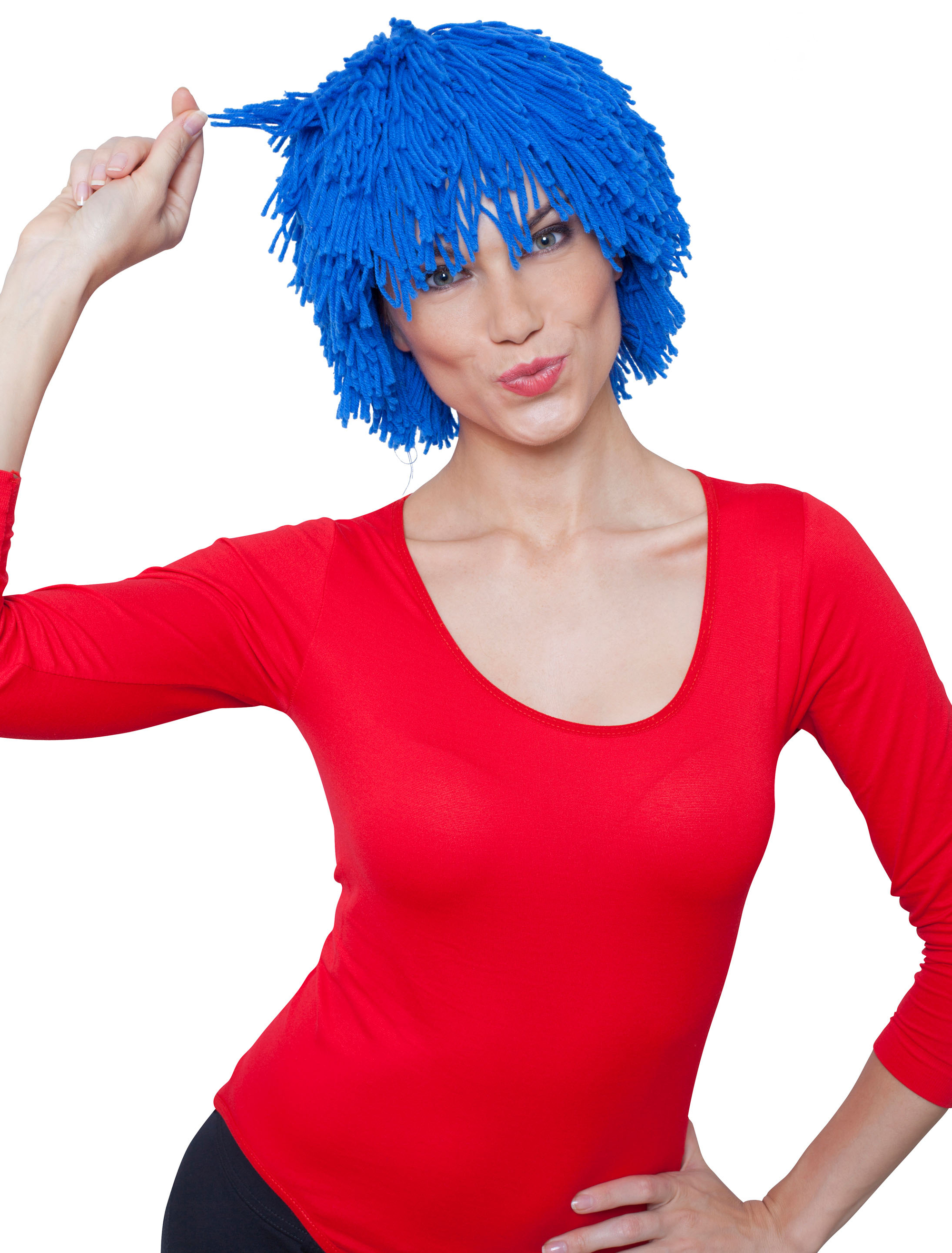 Kostümzubehör Kostümzubehör Perücke Clown Wolle blau