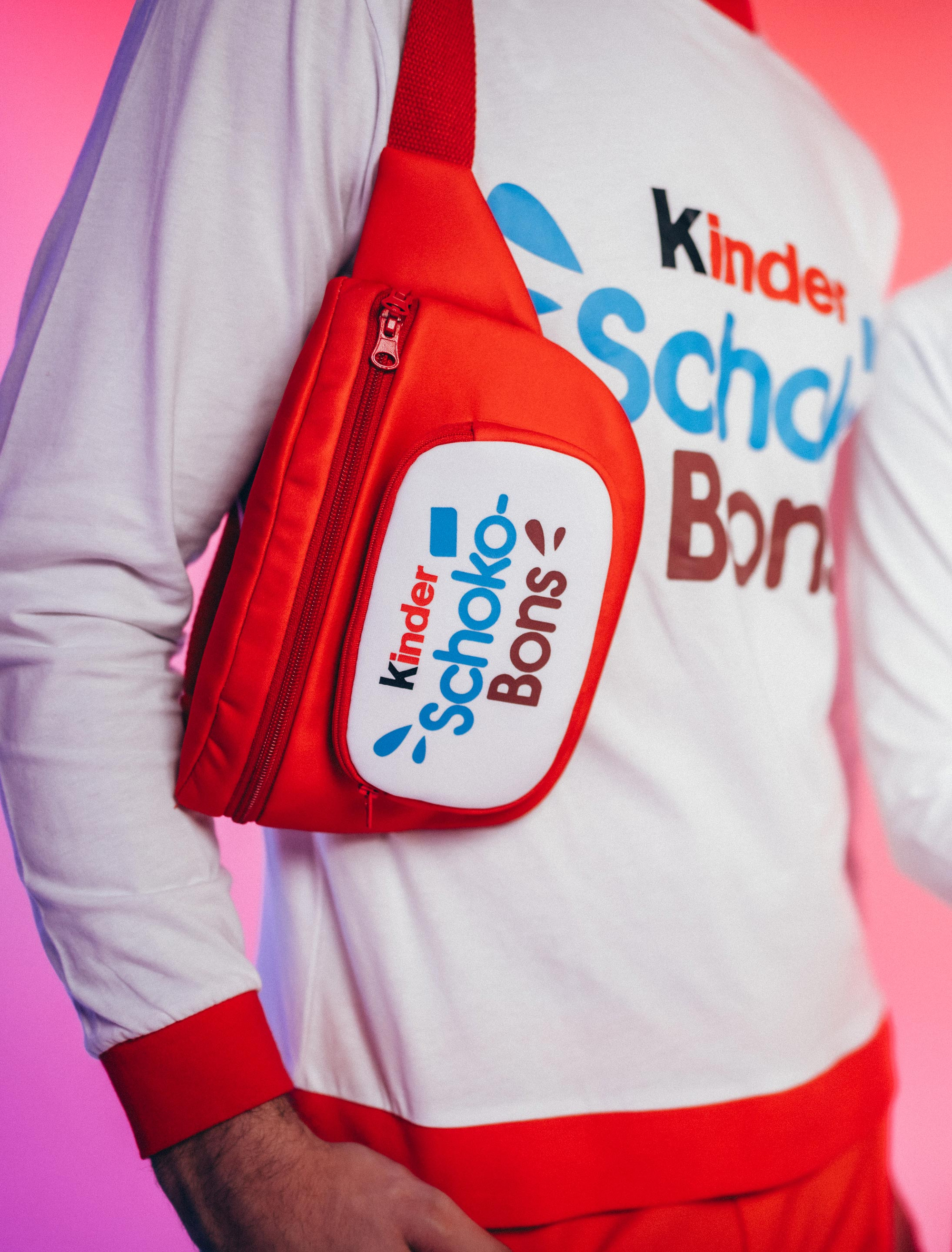 Kostümzubehör Bauchtasche kinder Schoko-Bons rot one size