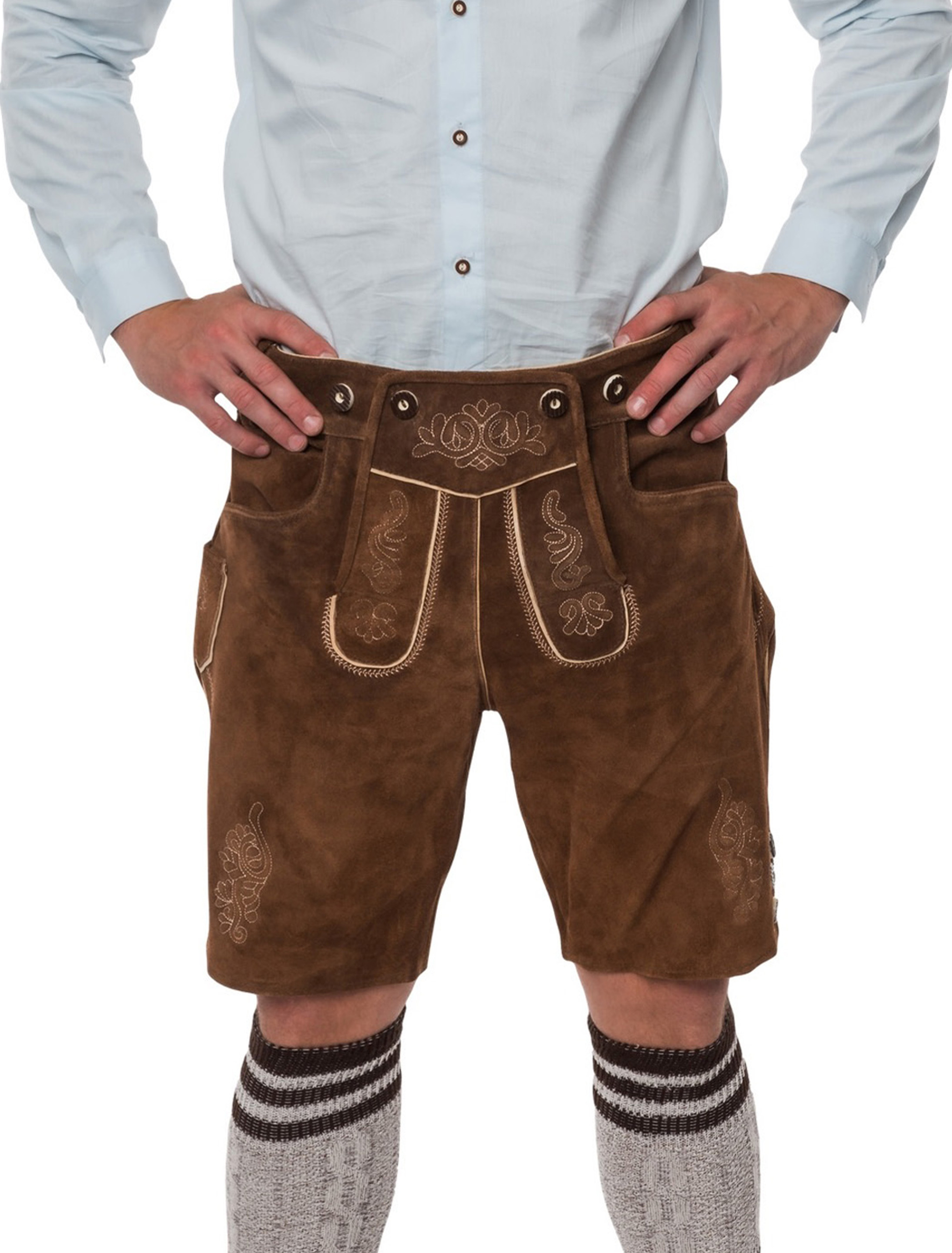 Lederhose Seppl Herren dunkelbraun XL