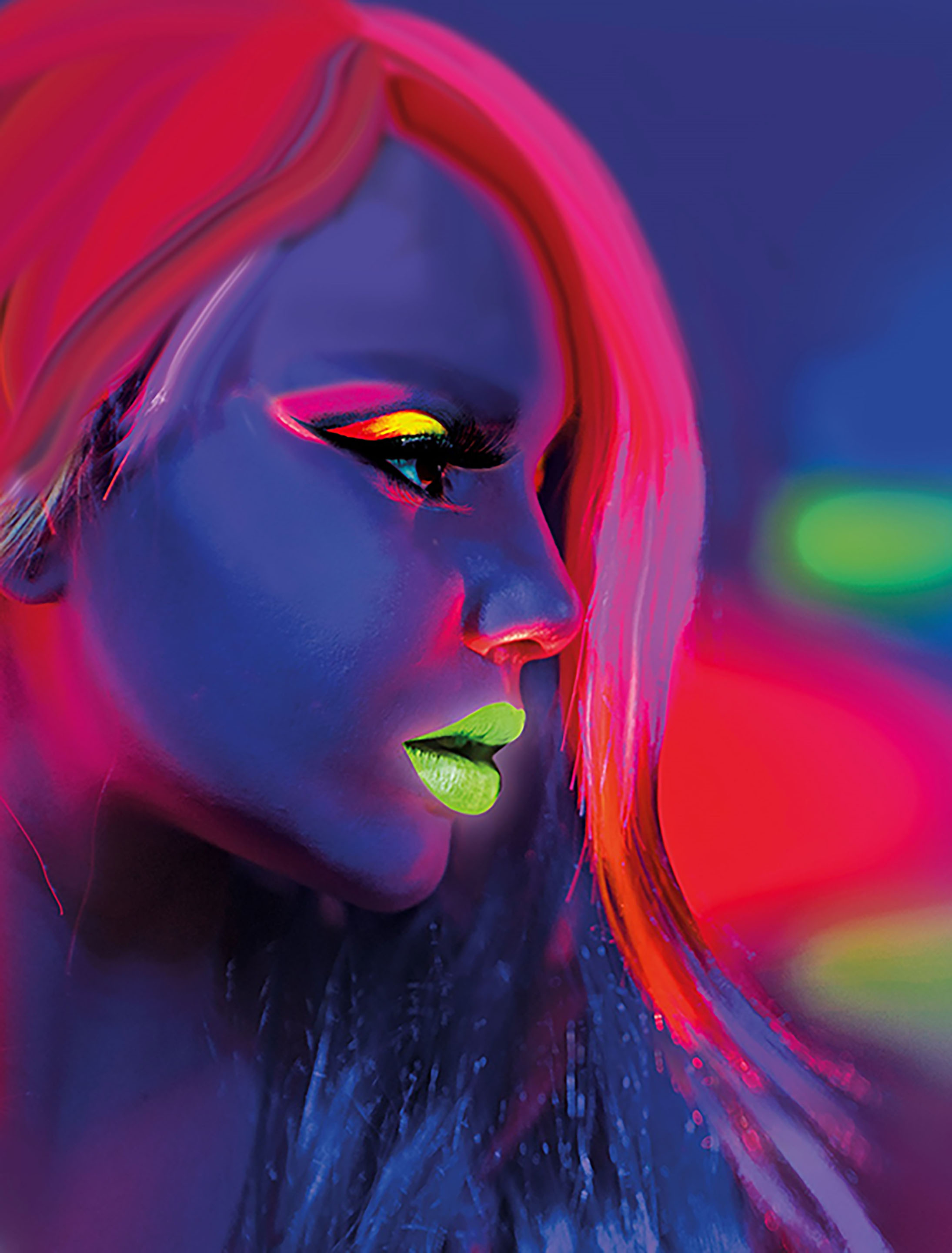 Lippenstift UV 6ml neonpink Schminke für Karneval & Fasching