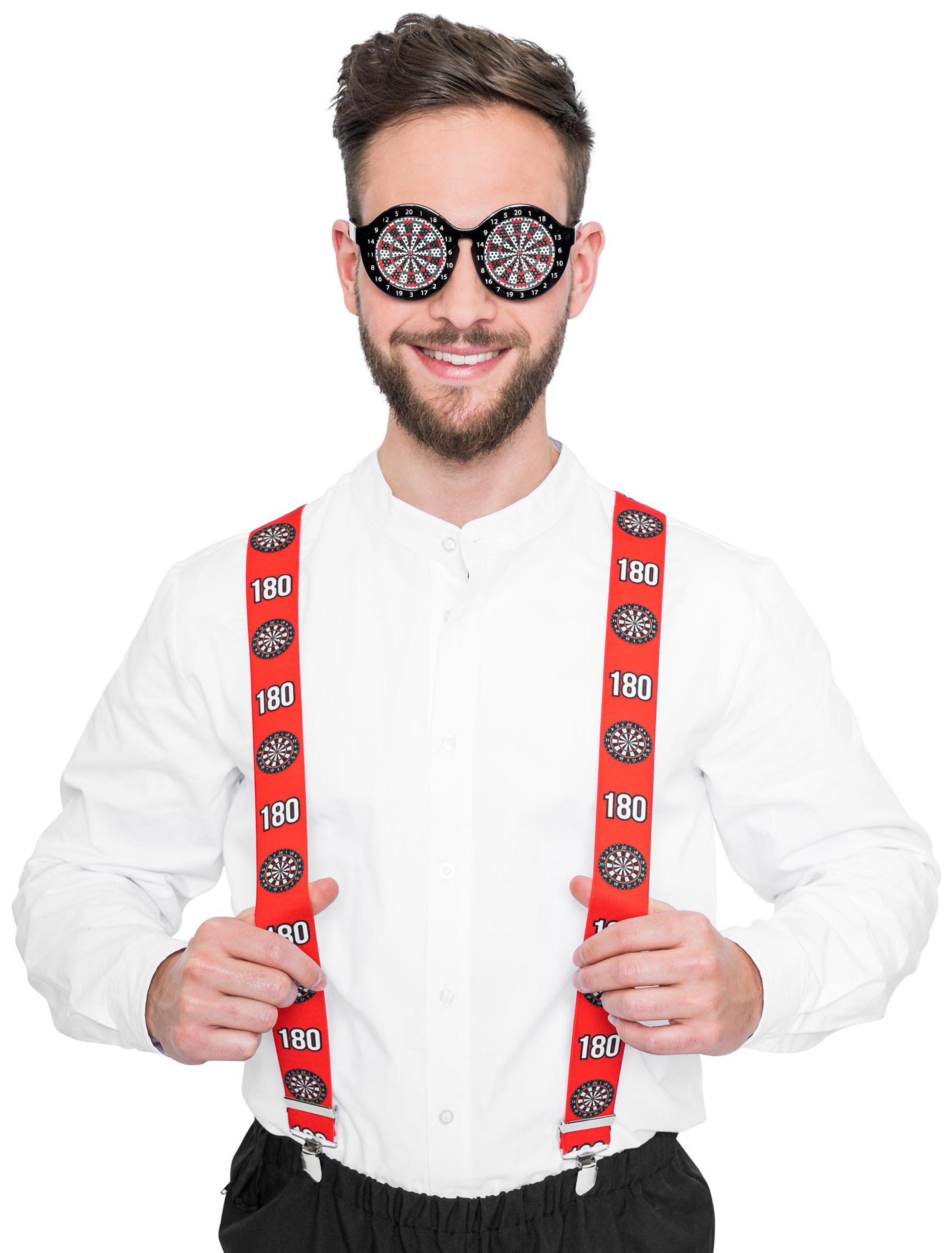 Kostümzubehör Hosenträger Darts Farbe: mehrfarbig