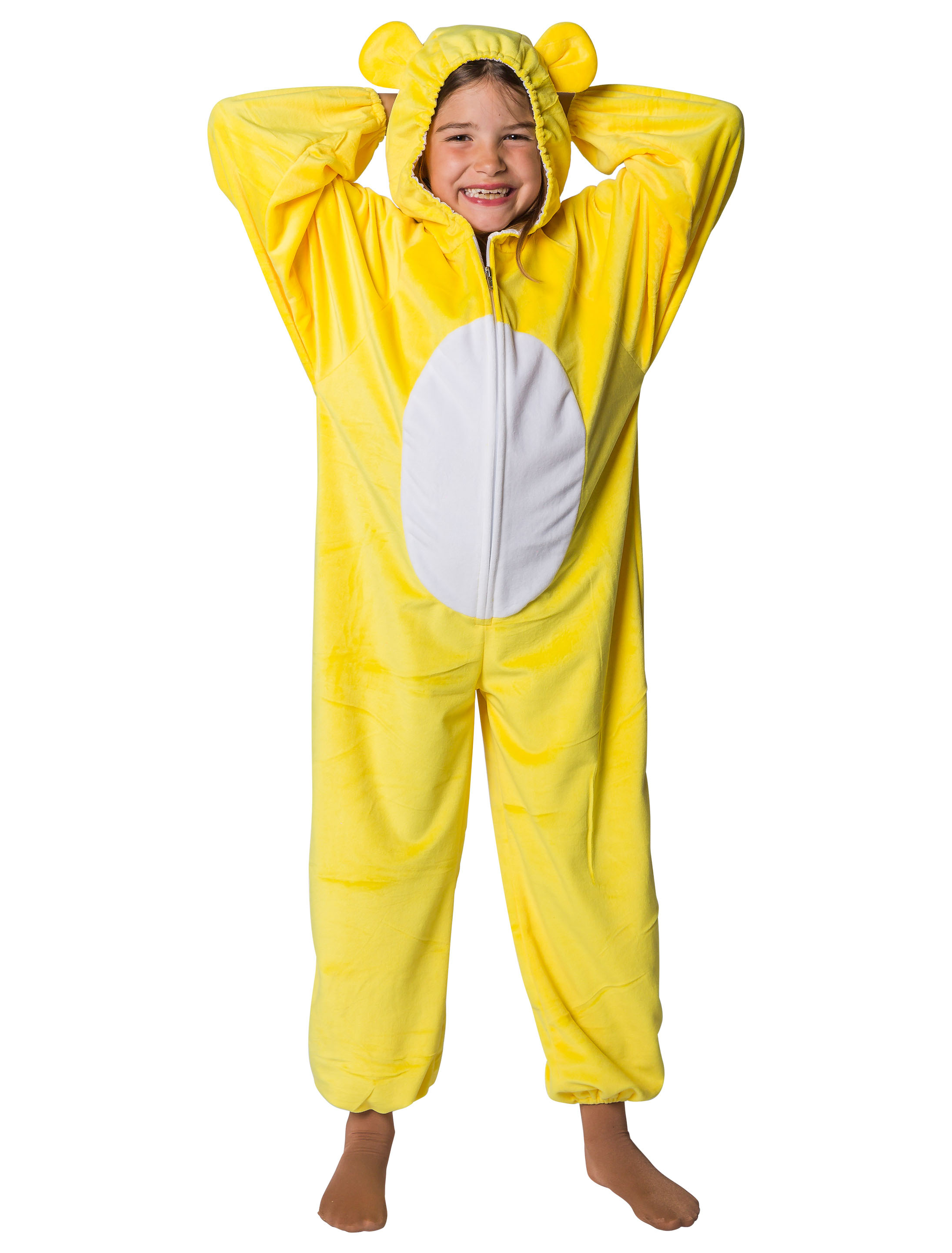 Overall Plüsch Bärchen Kinder gelb 86-92