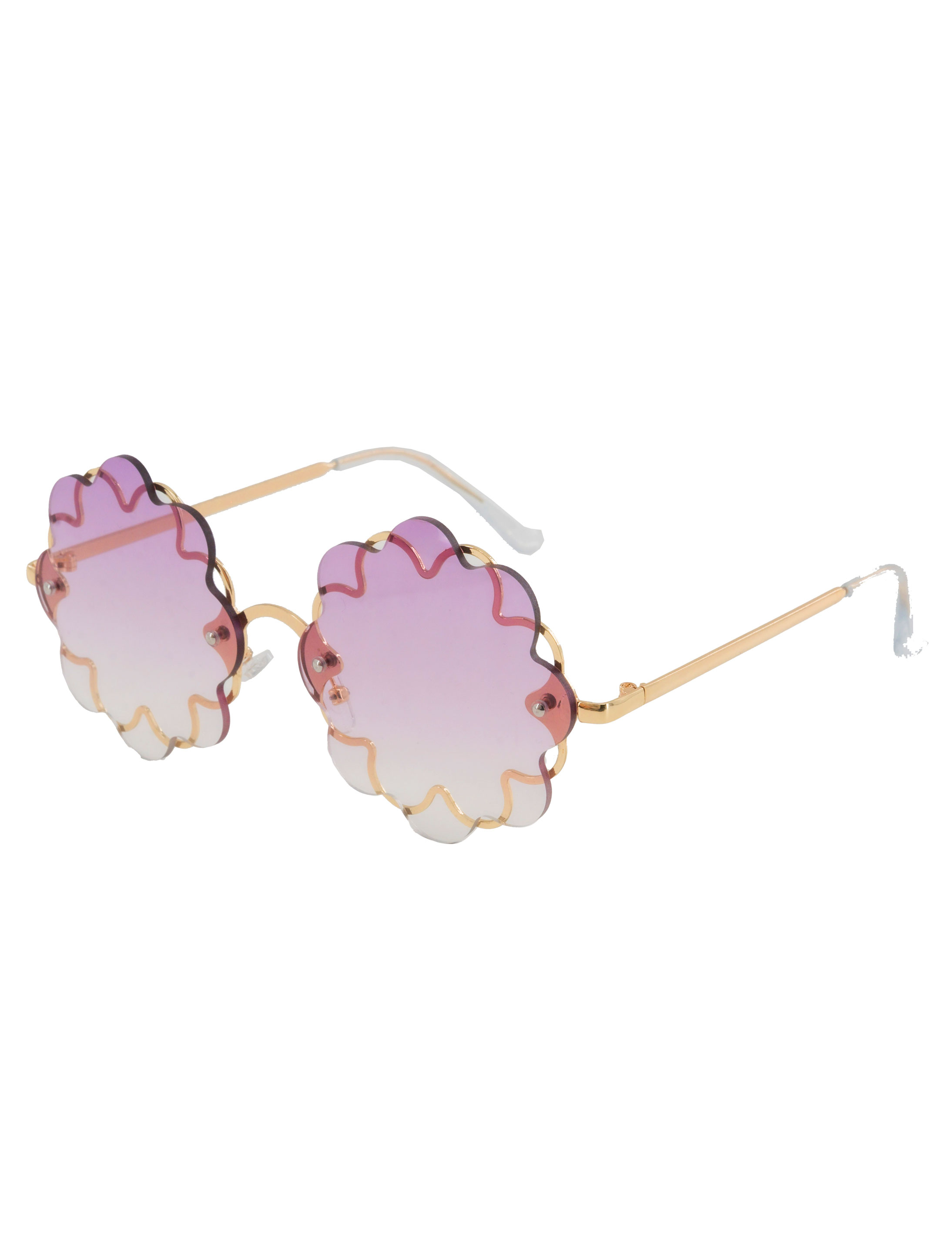 Kostümzubehör Brille Blume hellpink
