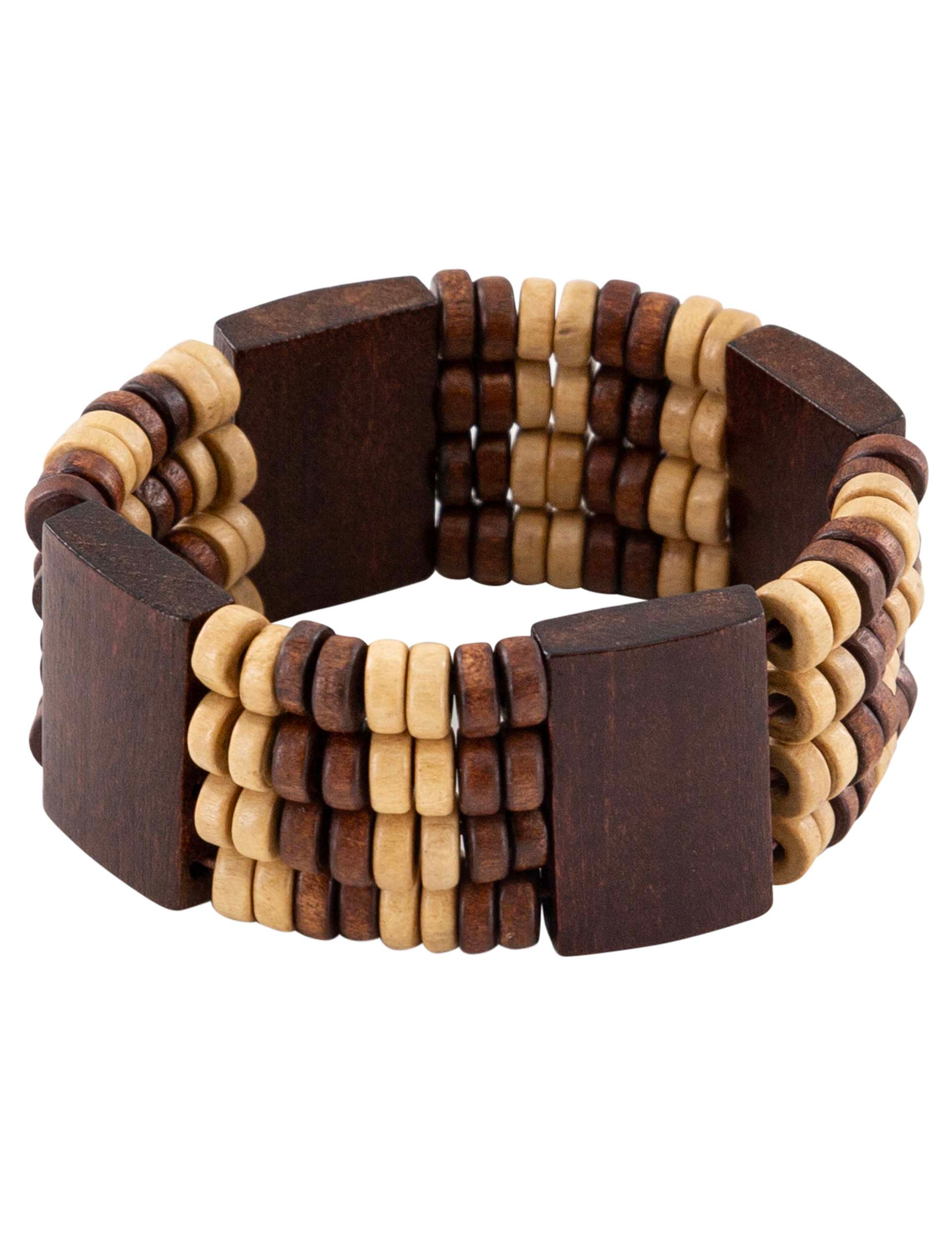 Kostümzubehör Armband Holz braun