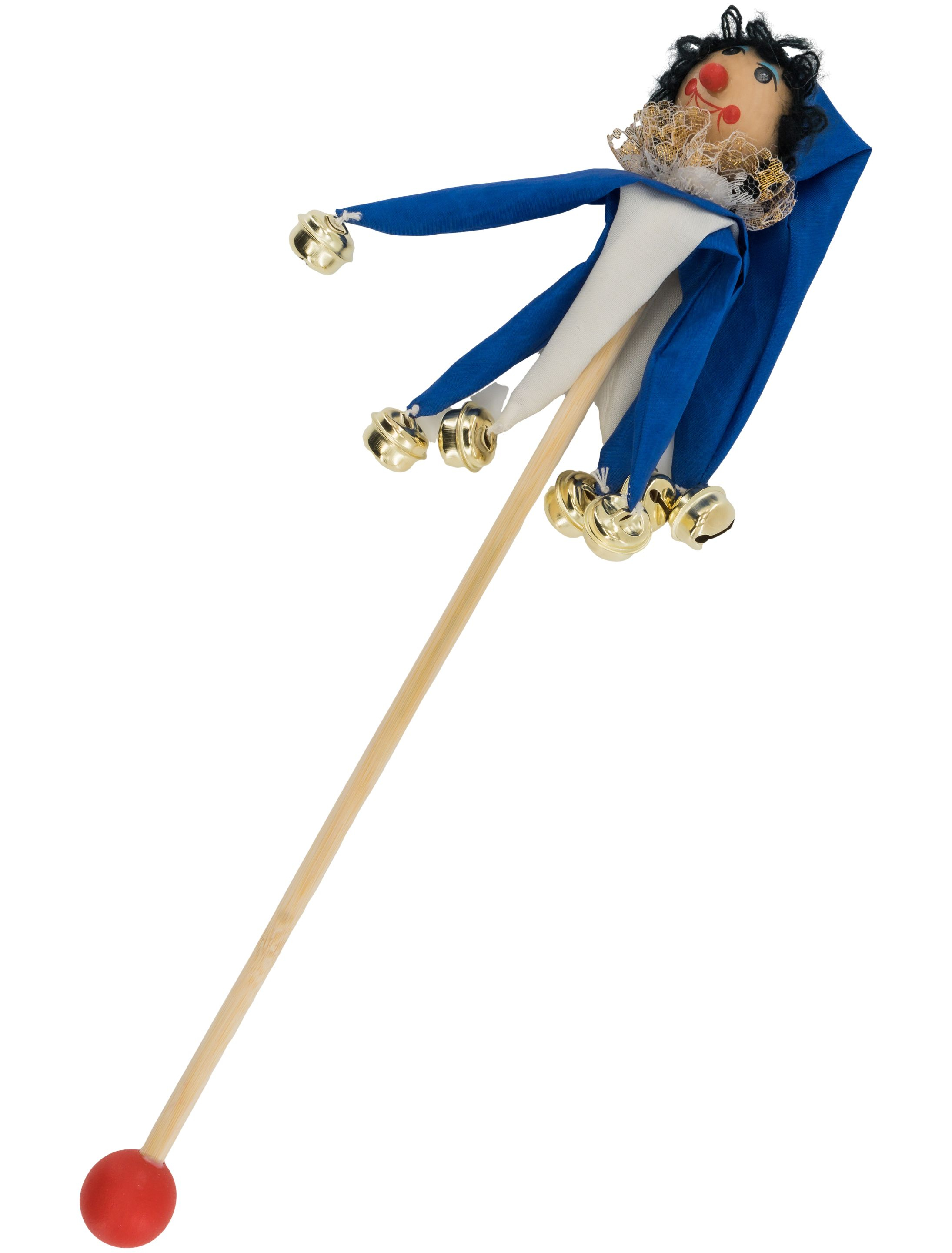 Kostümzubehör Narrenstab Clown weiß/blau