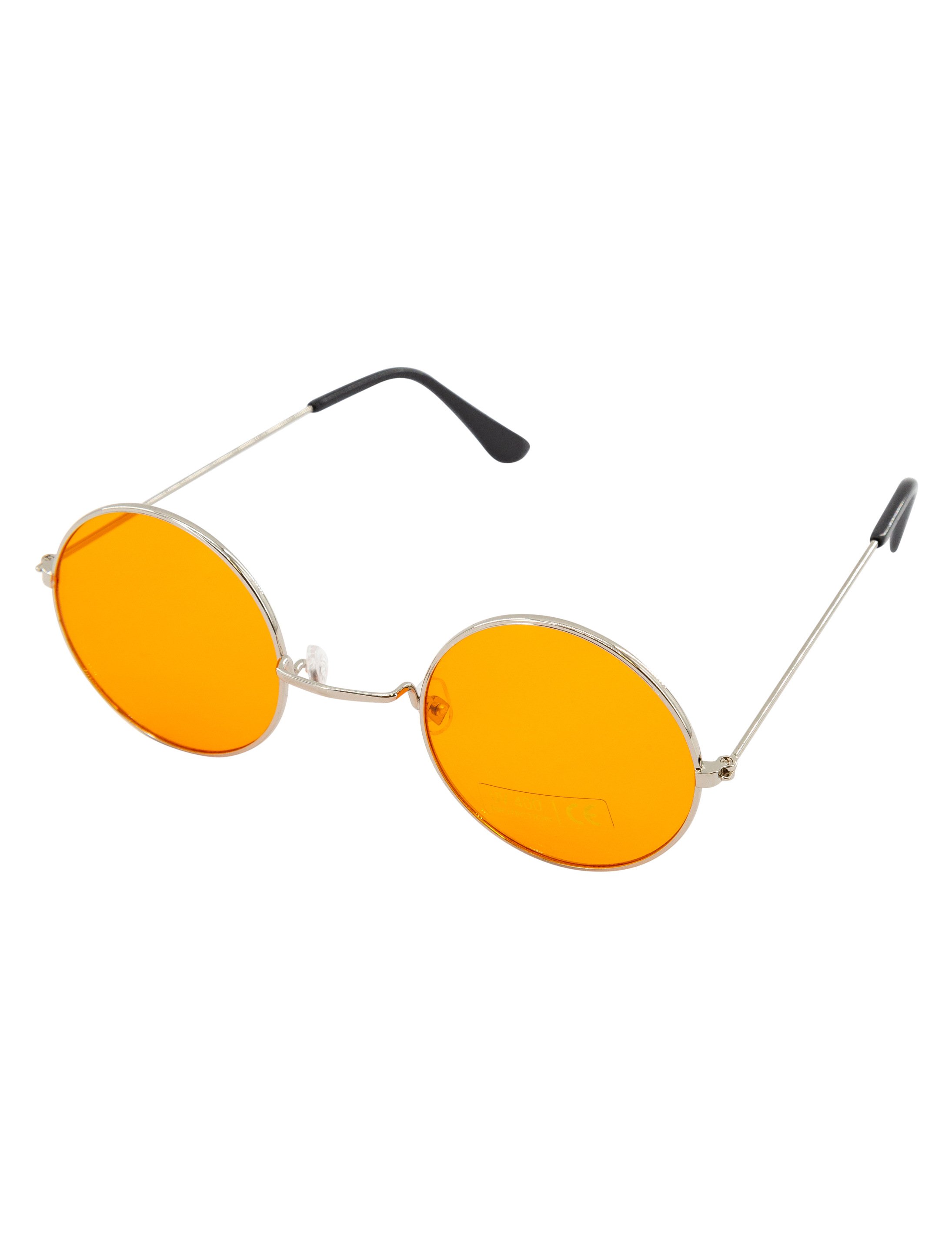 Kostümzubehör Brille rund orange