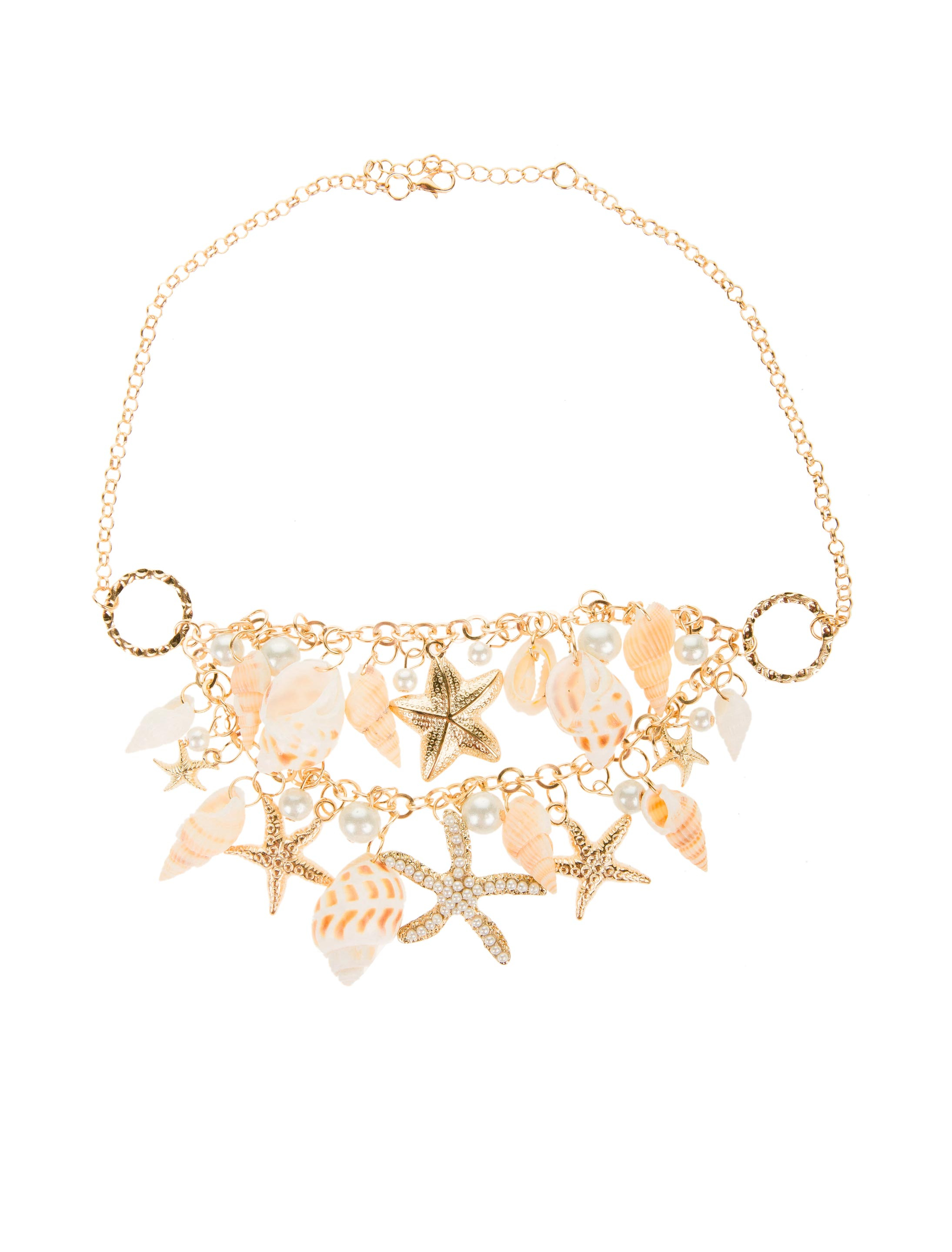 Kostümzubehör Halskette Muscheln Farbe: gold