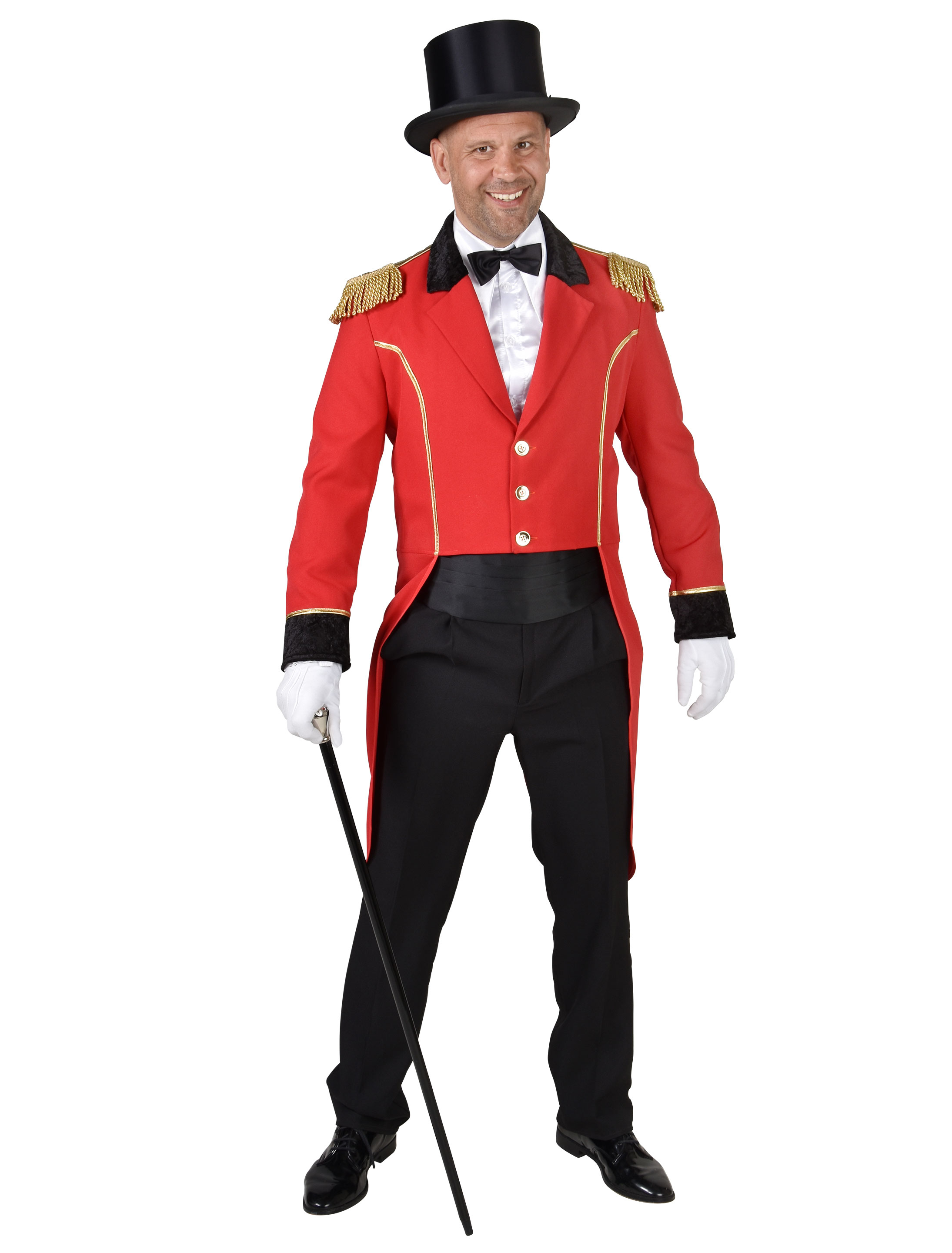 Mantel Zirkusdirektor schwarz/rot M