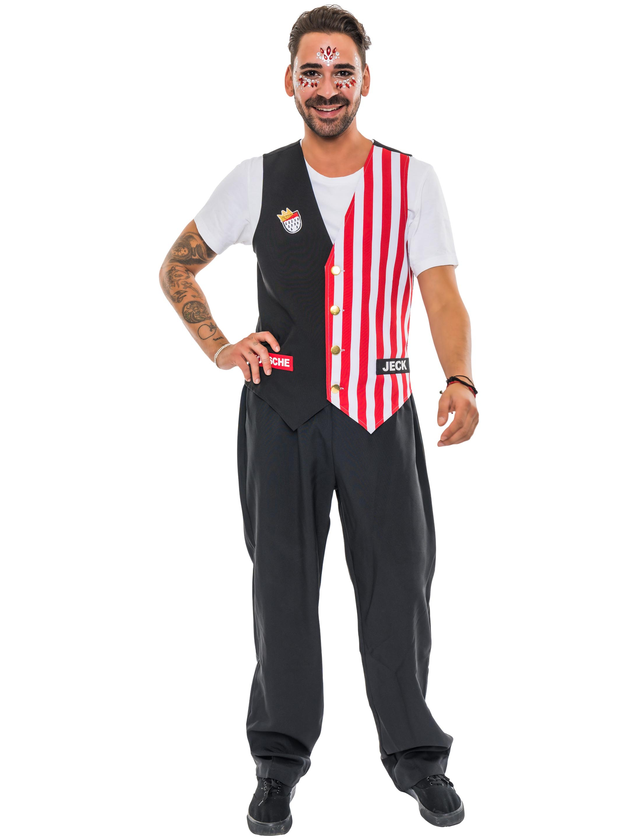 Weste Köln Wappen schwarz/weiß/rot M