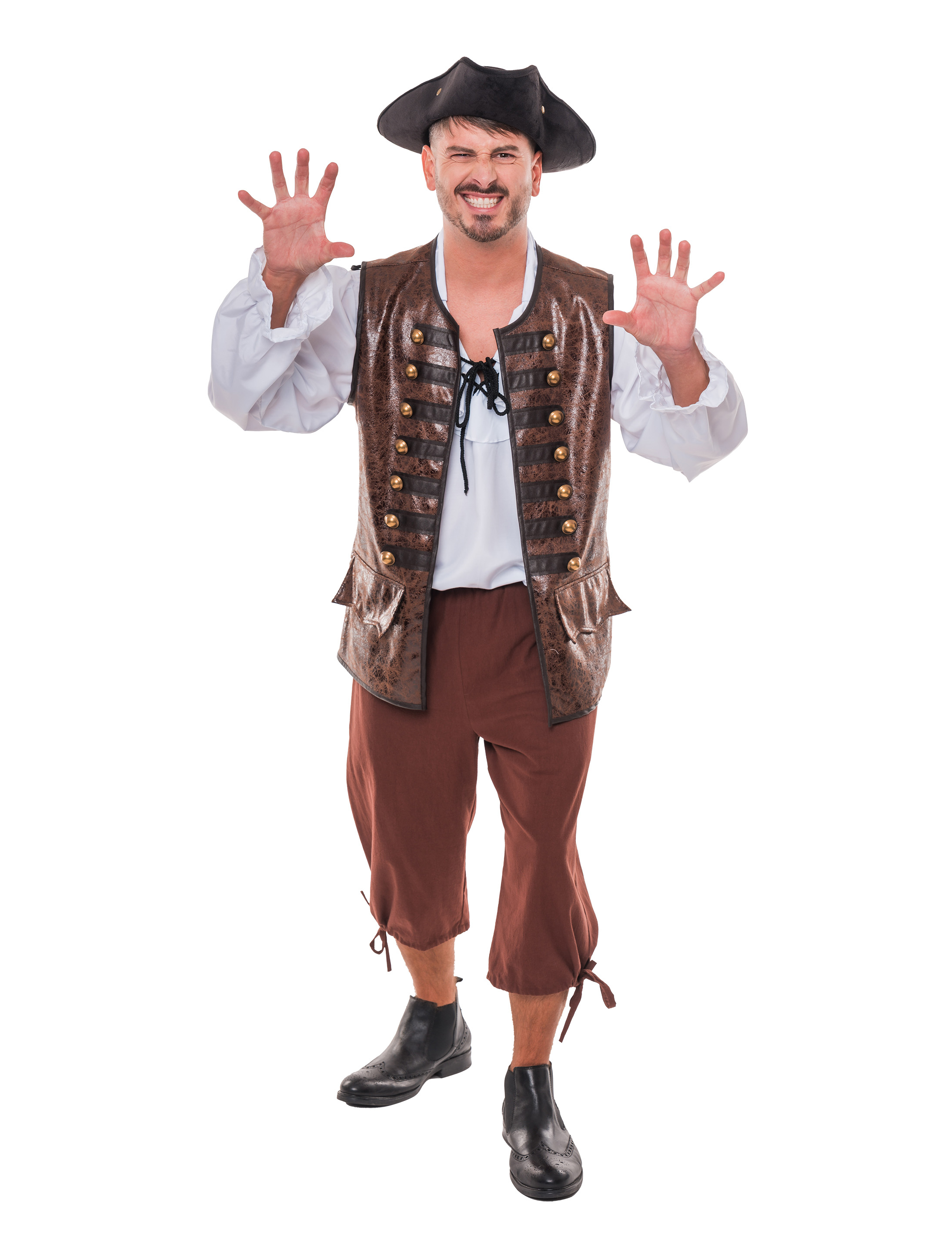 Weste Pirat Herren braun S/M