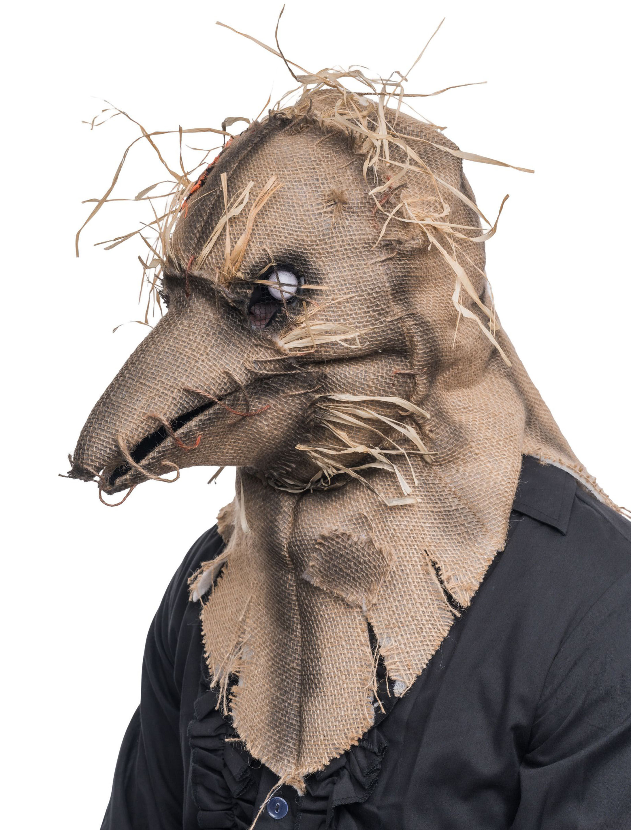 Kostümzubehör Vollmaske Horror Vogel beige/braun