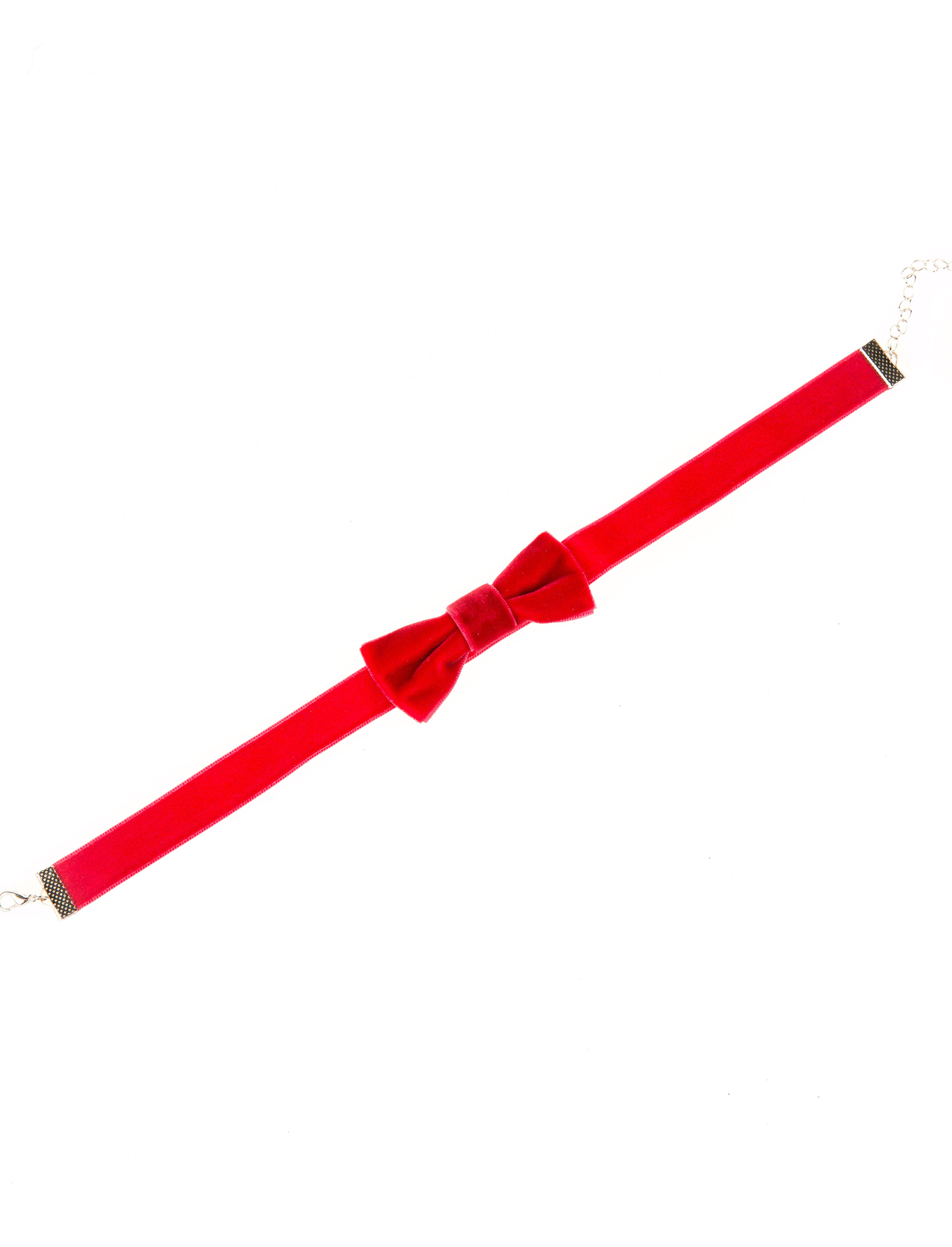 Kostümzubehör Halsband Samt weinrot